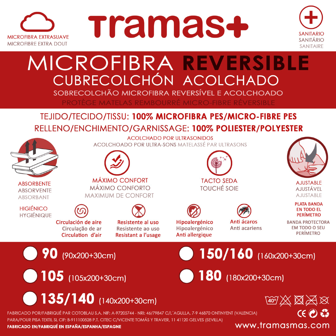 COPRIMATERASSO REVERSIBILE IN MICROFIBRA COTOP