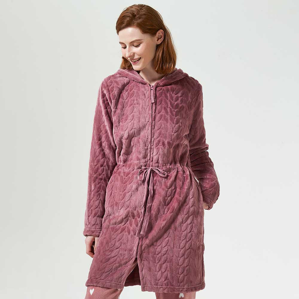 VESTAGLIA IN VELLUTO DEVORE CON CAPPELLO LISA