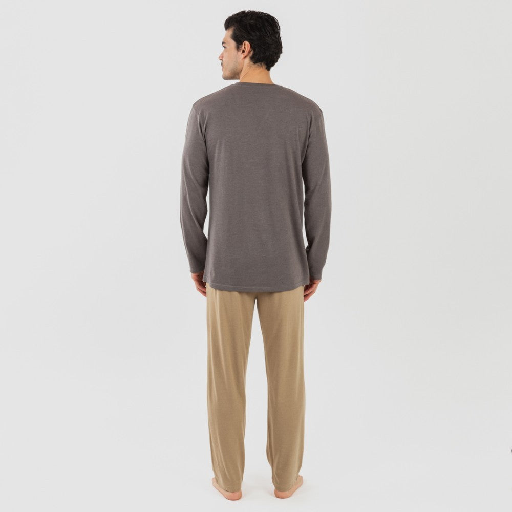 PIGIAMA LUNGO DA UOMO A SEMPLICE CON BOTTONI