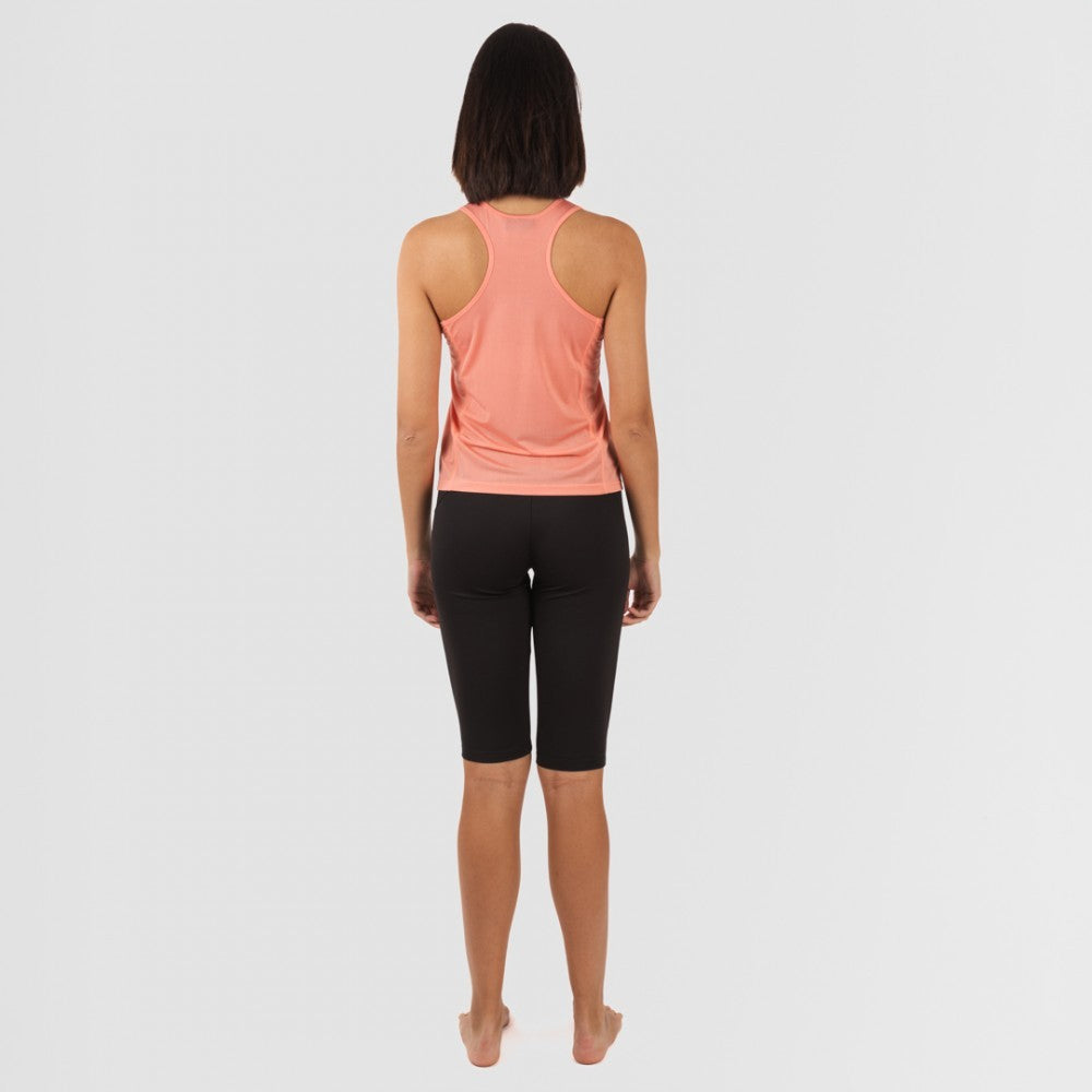 Completo sportivo da donna con leggings corti e spalline
