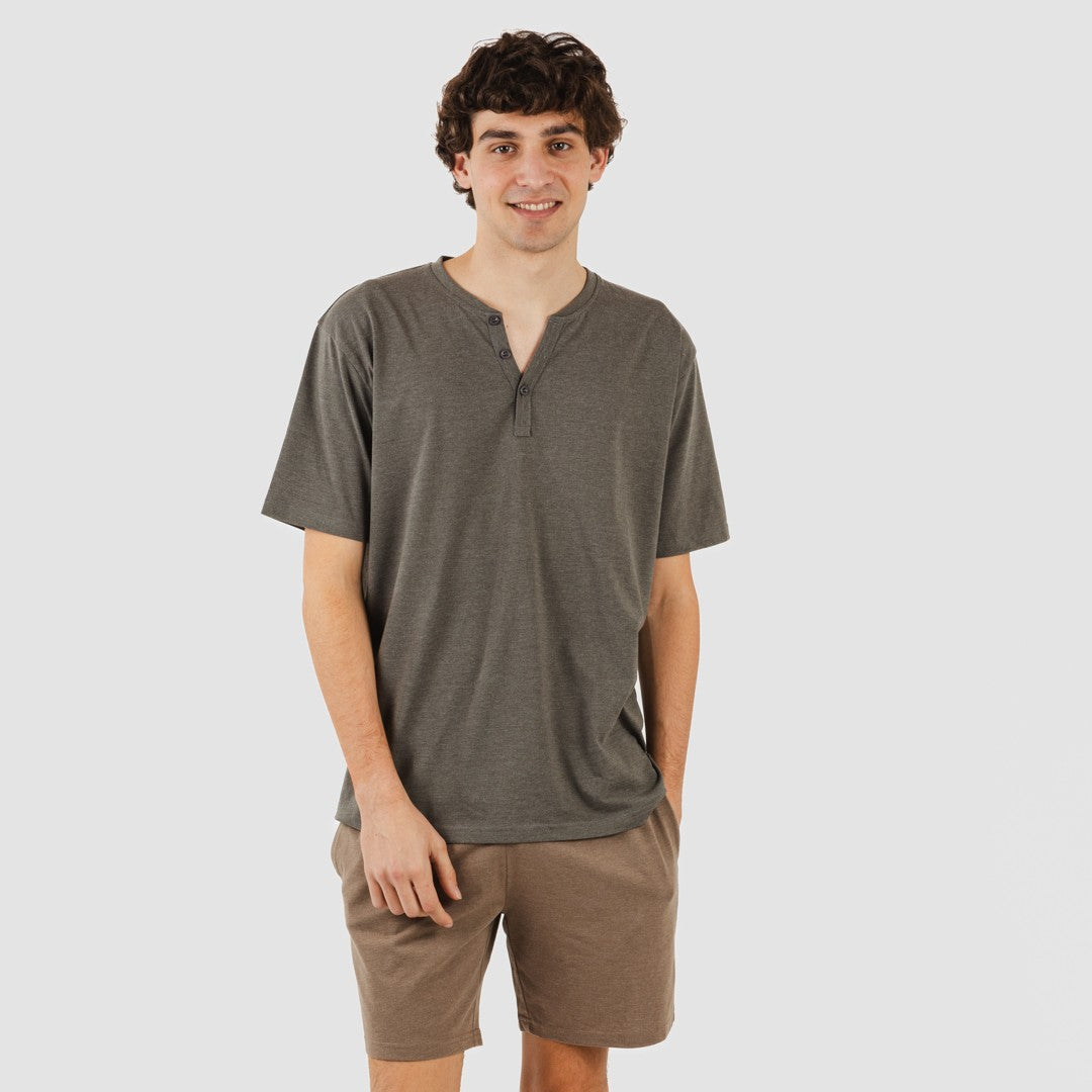 Pigiama corto da uomo con bottoni semplici