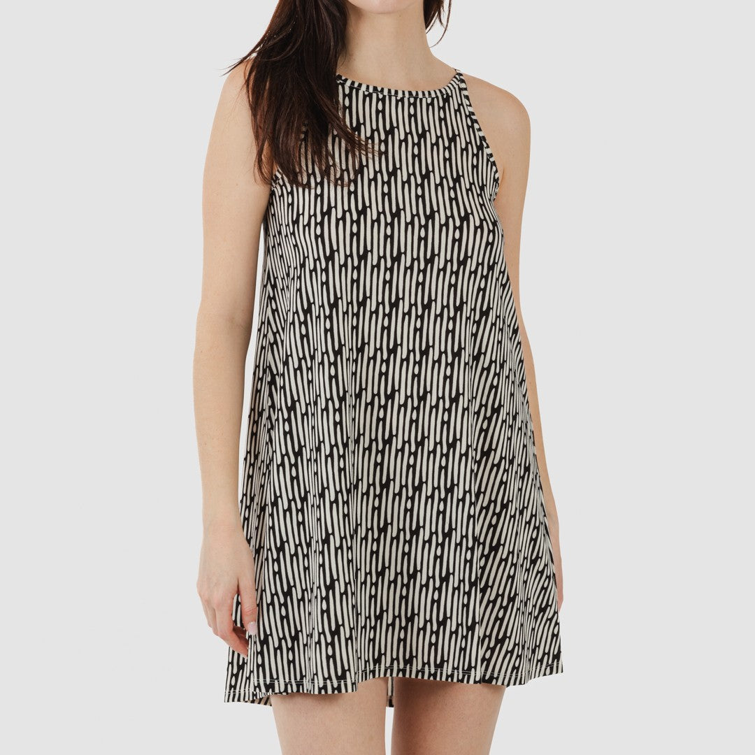 ABITO CORTO IN CREPE MALIBU CON SPALLINE