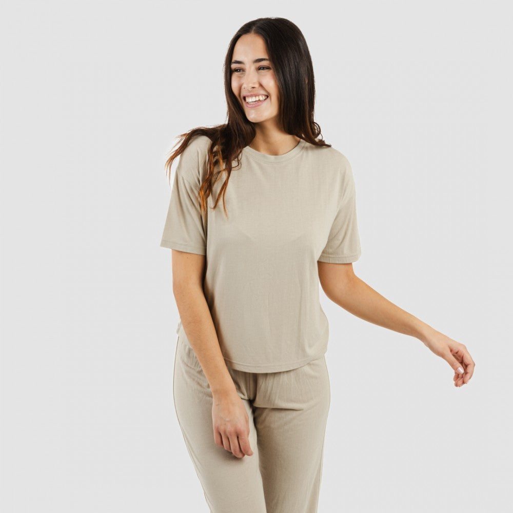 Pigiama lungo/corto da donna in viscosa semplice