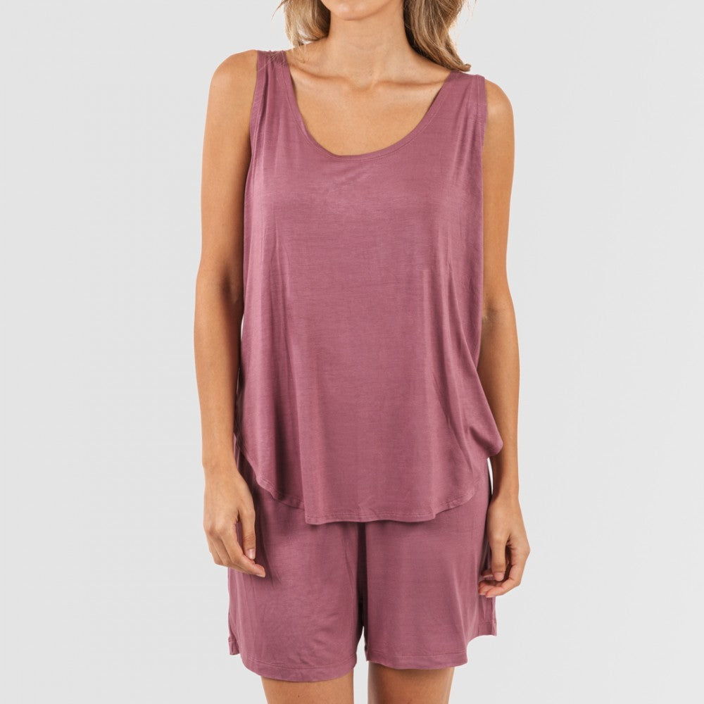 PIGIAMA DA DONNA IN VISCOSA TINTA UNITA CON SPALLINE