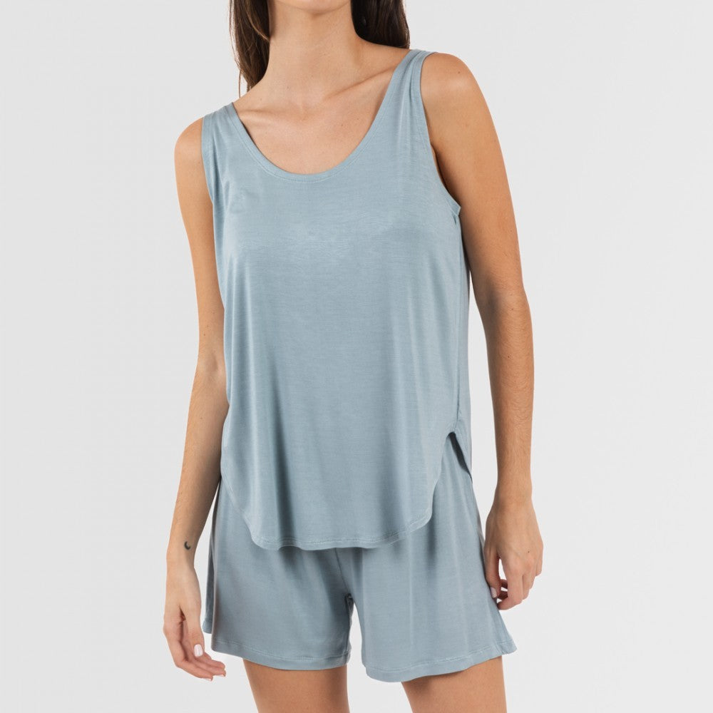 PIGIAMA DA DONNA IN VISCOSA TINTA UNITA CON SPALLINE