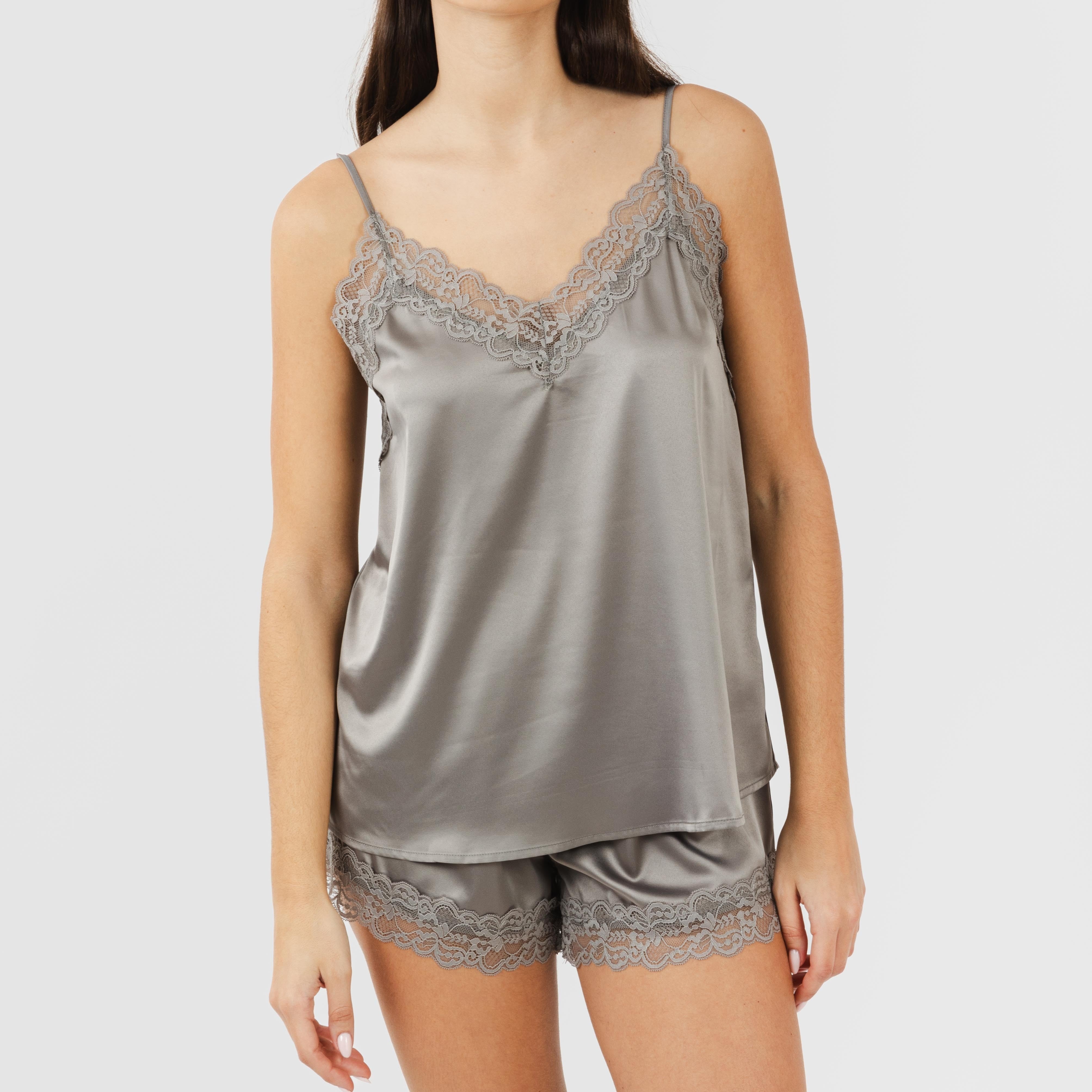 Pigiama da donna con spalline in raso Friday Solid