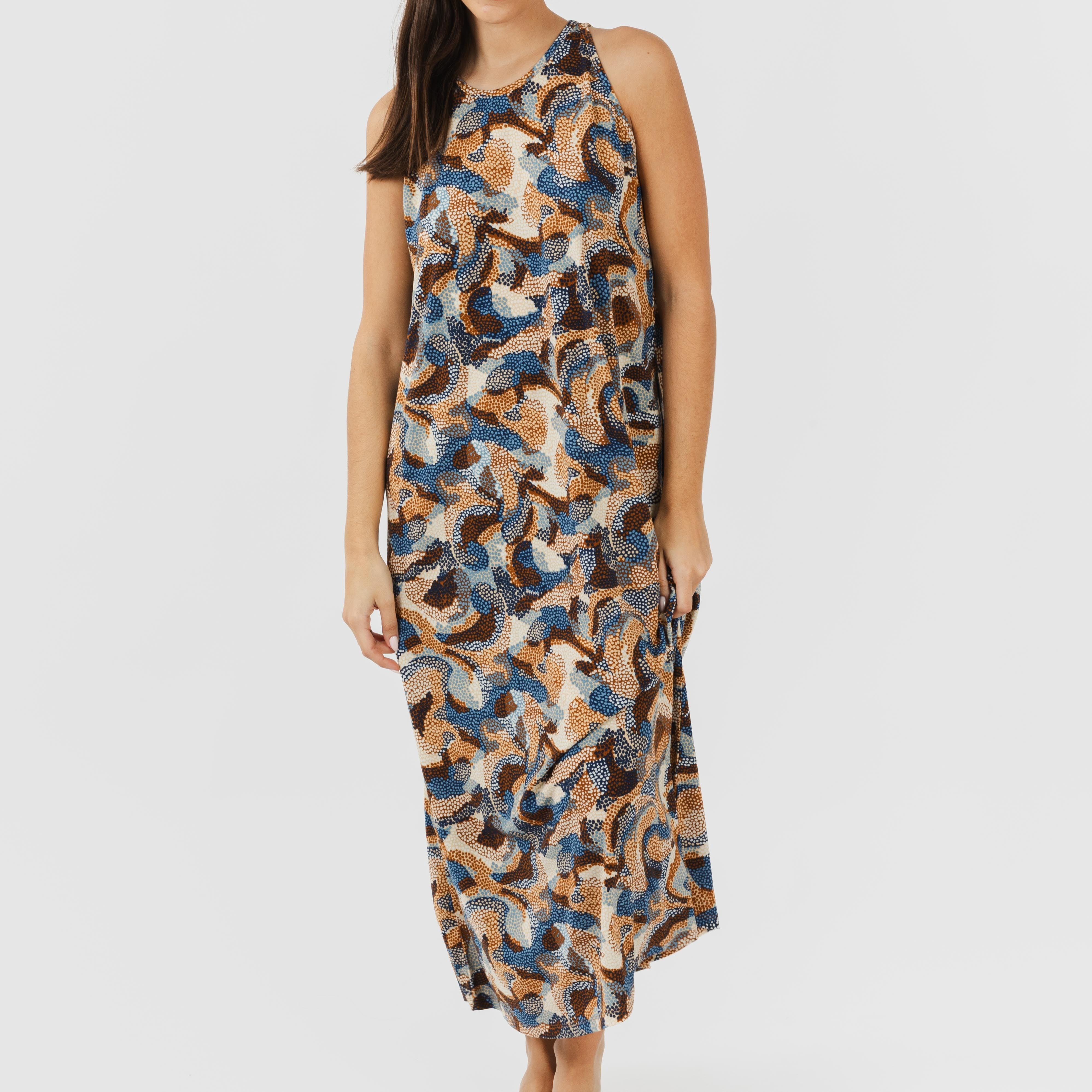 ABITO LUNGO IN CREPE CON SPALLINE ULIENA TAGLIA UNICA