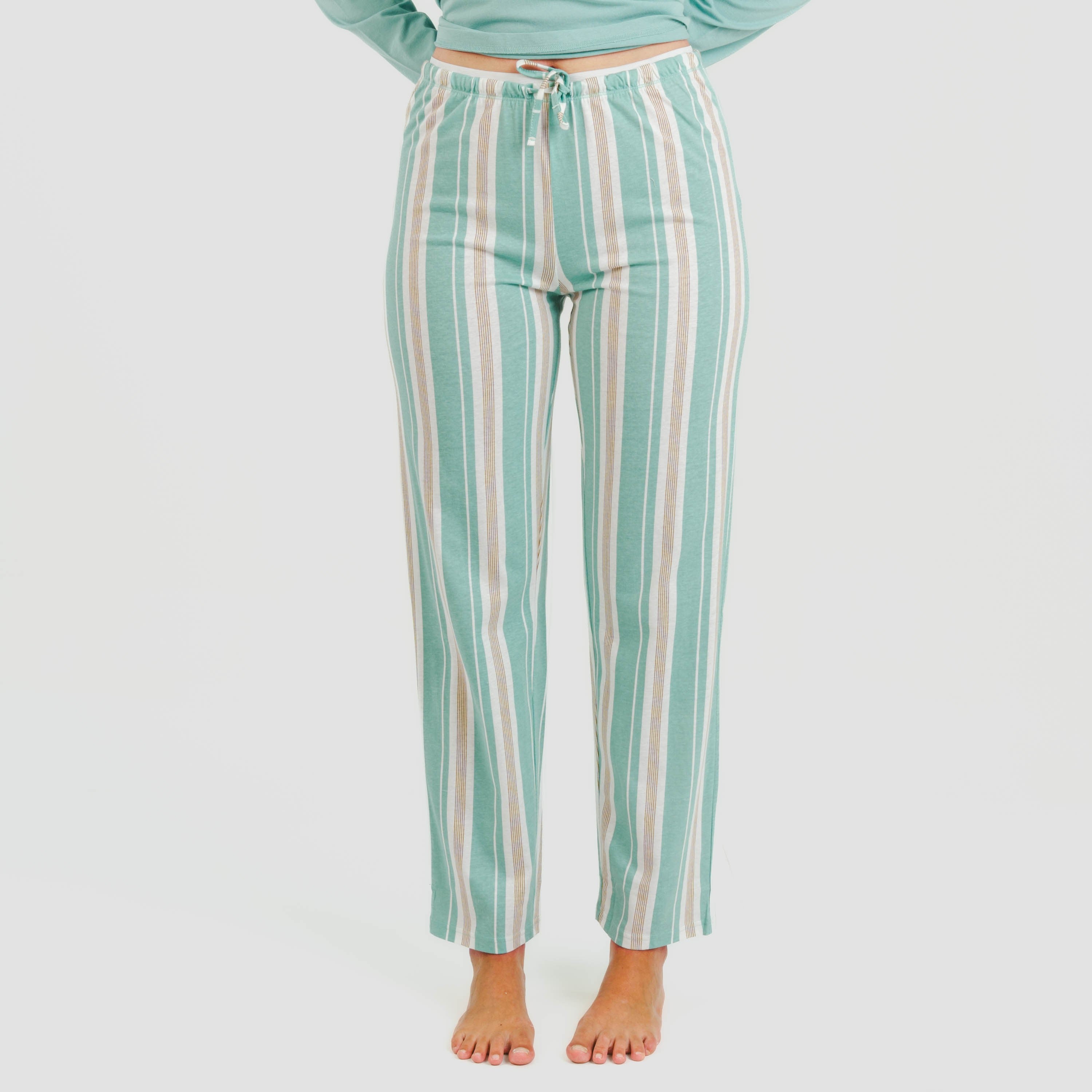 Pigiama lungo da donna a righe