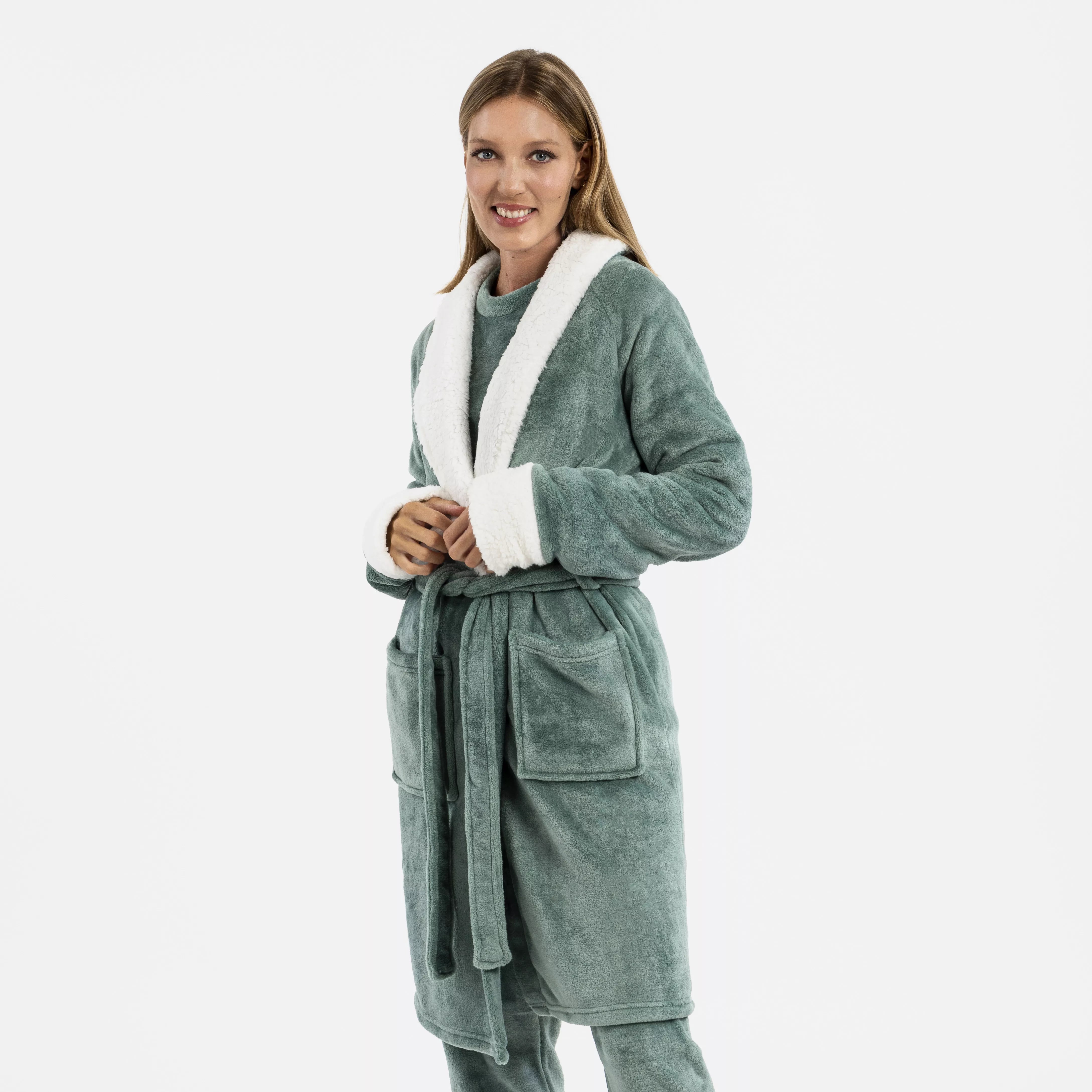 VESTAGLIA IN VELLUTO SHERPA SEMPLICE