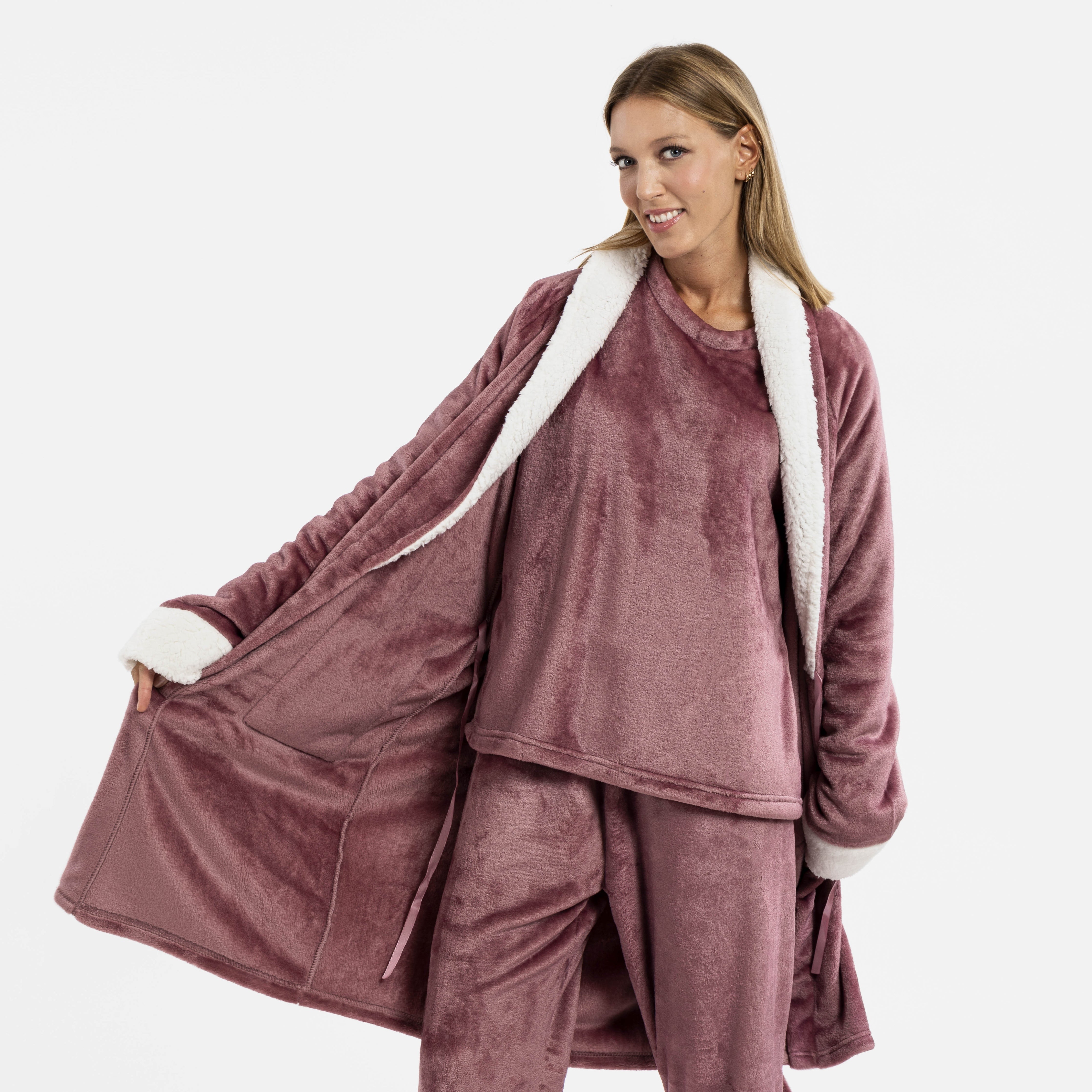 VESTAGLIA IN VELLUTO SHERPA SEMPLICE