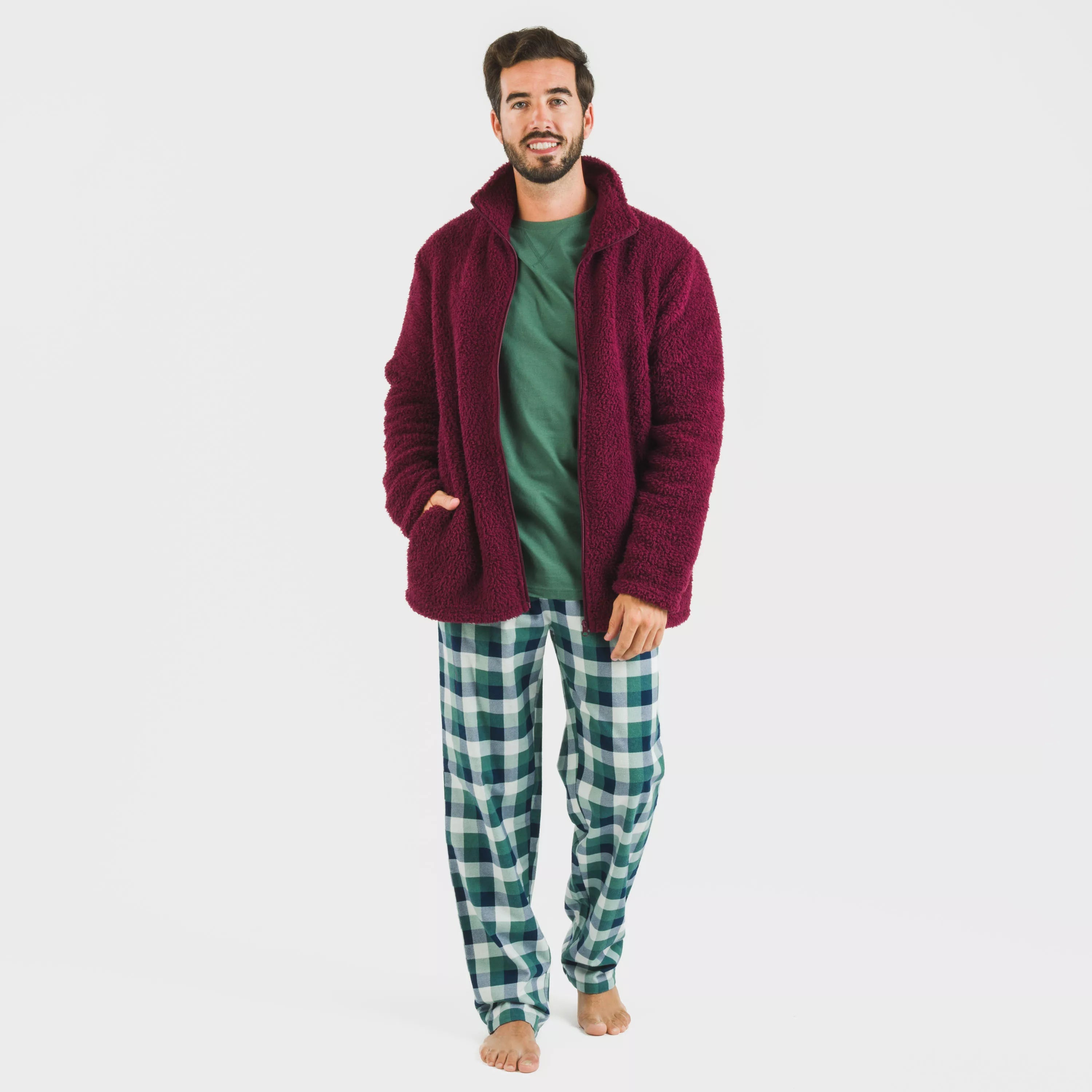 Felpa Sherpa tinta unita da uomo