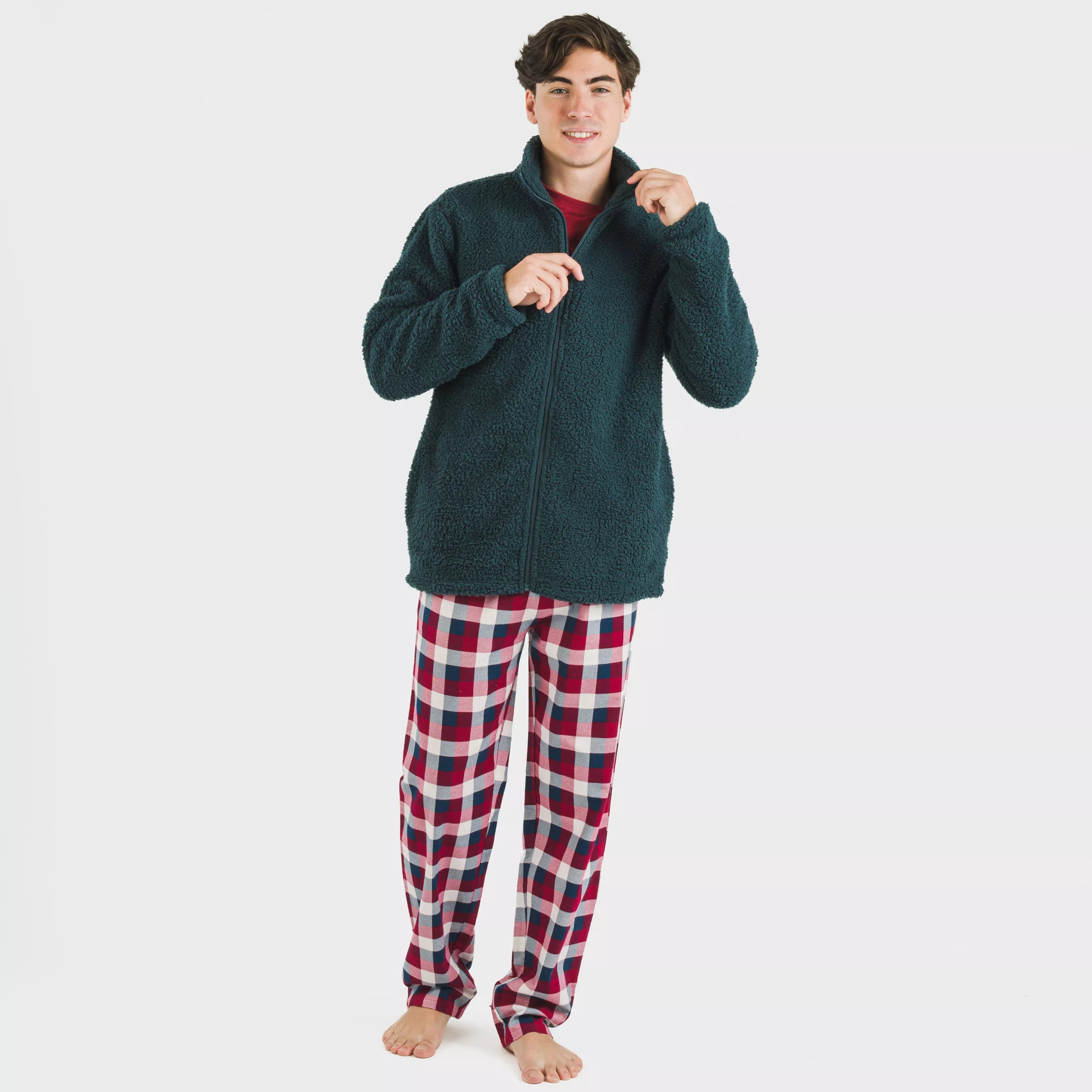 Felpa Sherpa tinta unita da uomo