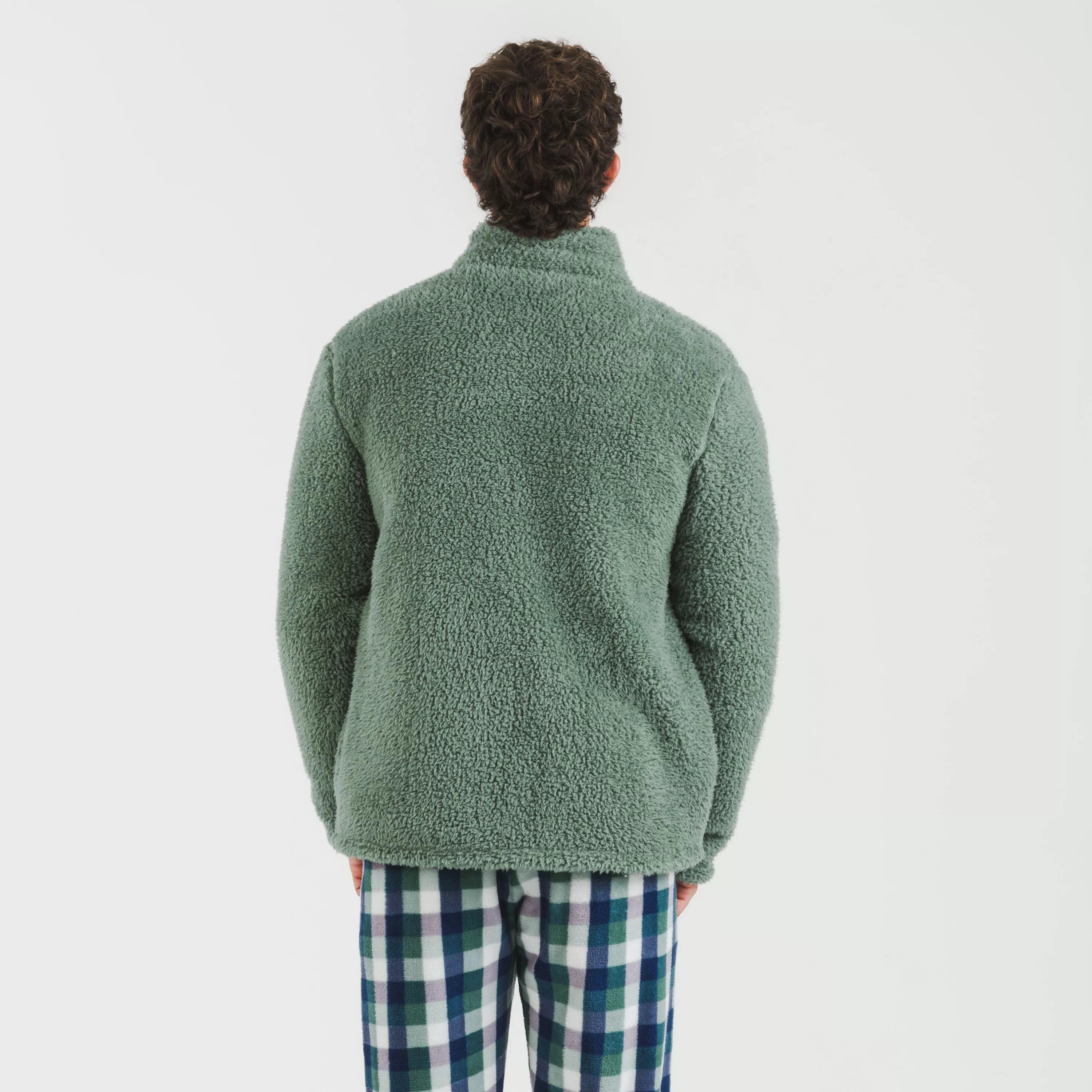 Felpa Sherpa tinta unita da uomo