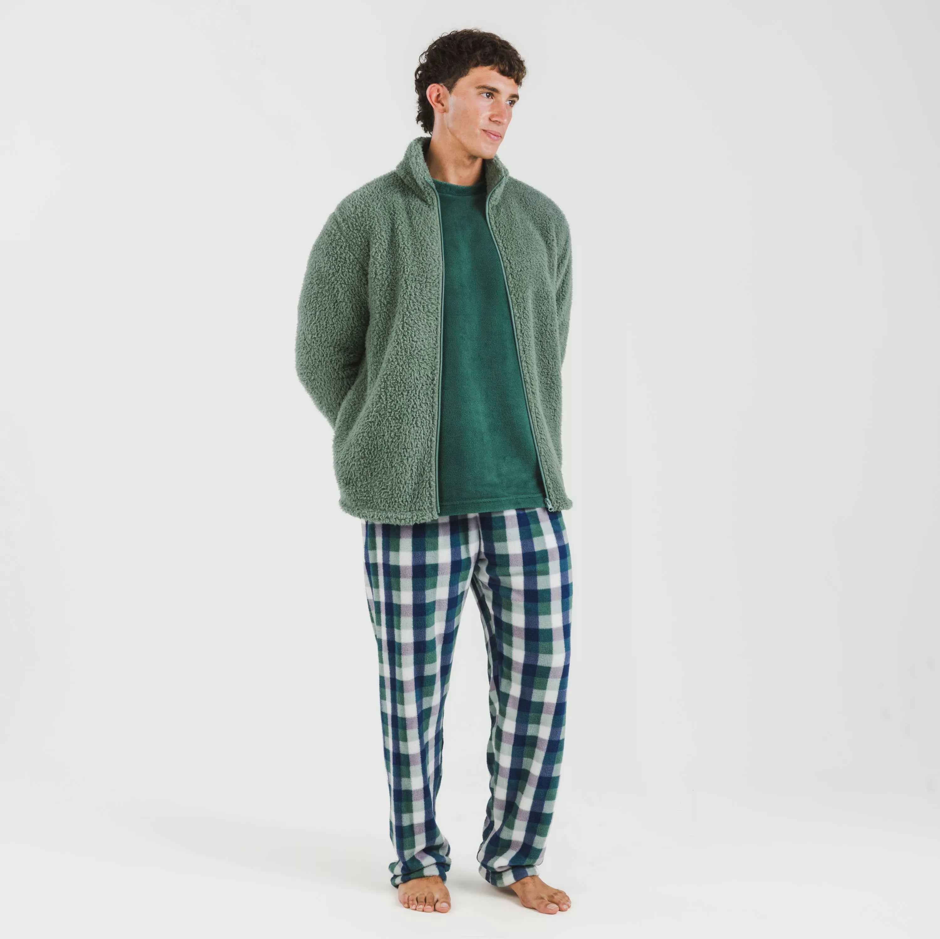 Felpa Sherpa tinta unita da uomo