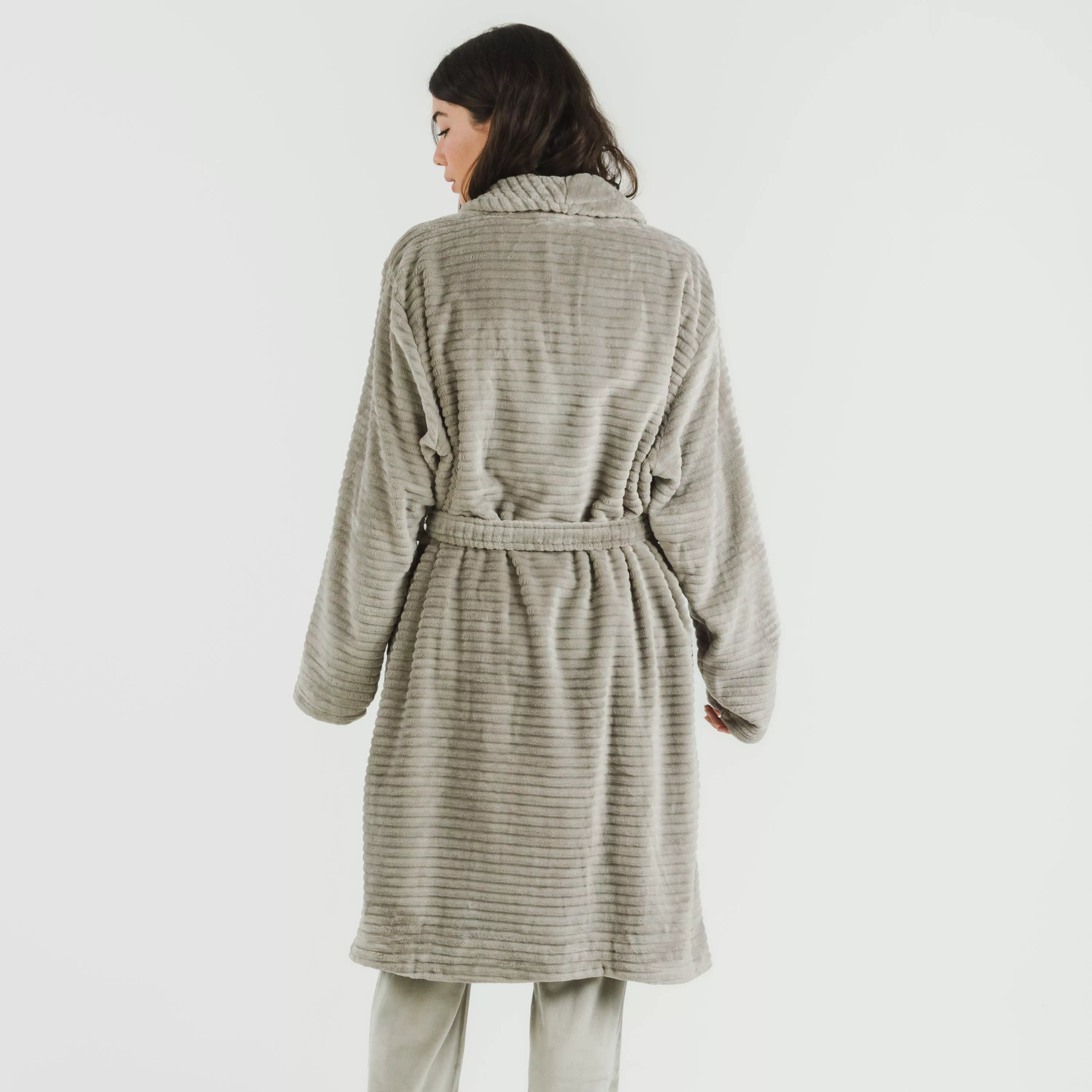 VESTAGLIA DA DONNA IN VELLUTO A RIGHE SEMPLICI