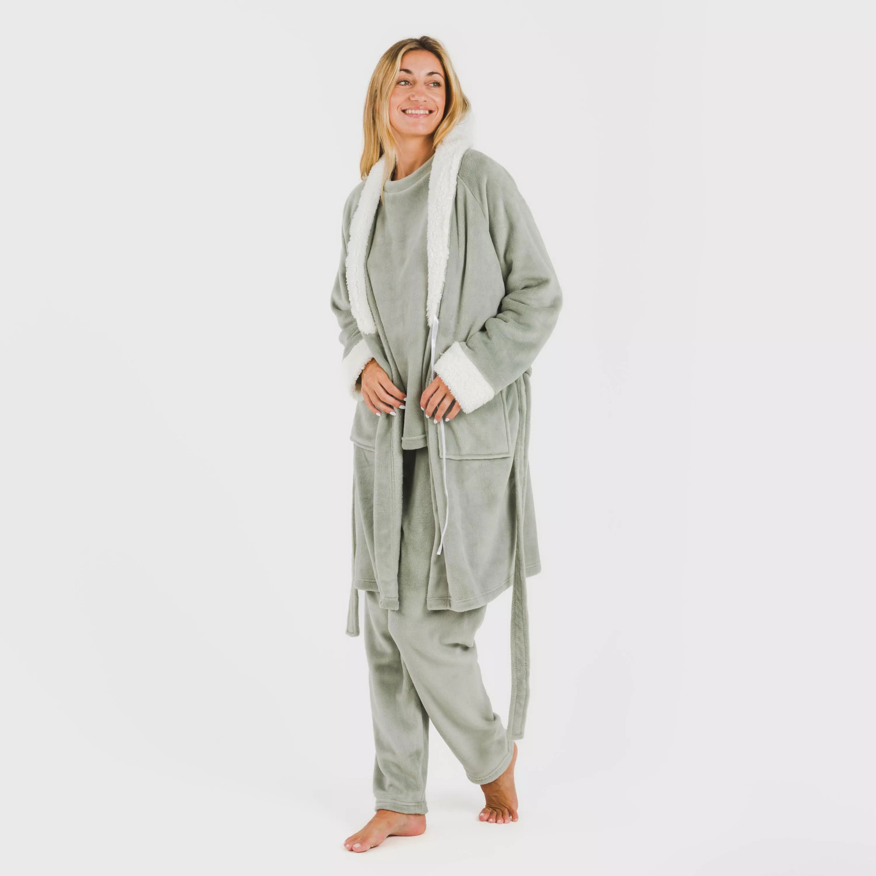 VESTAGLIA IN VELLUTO SHERPA SEMPLICE