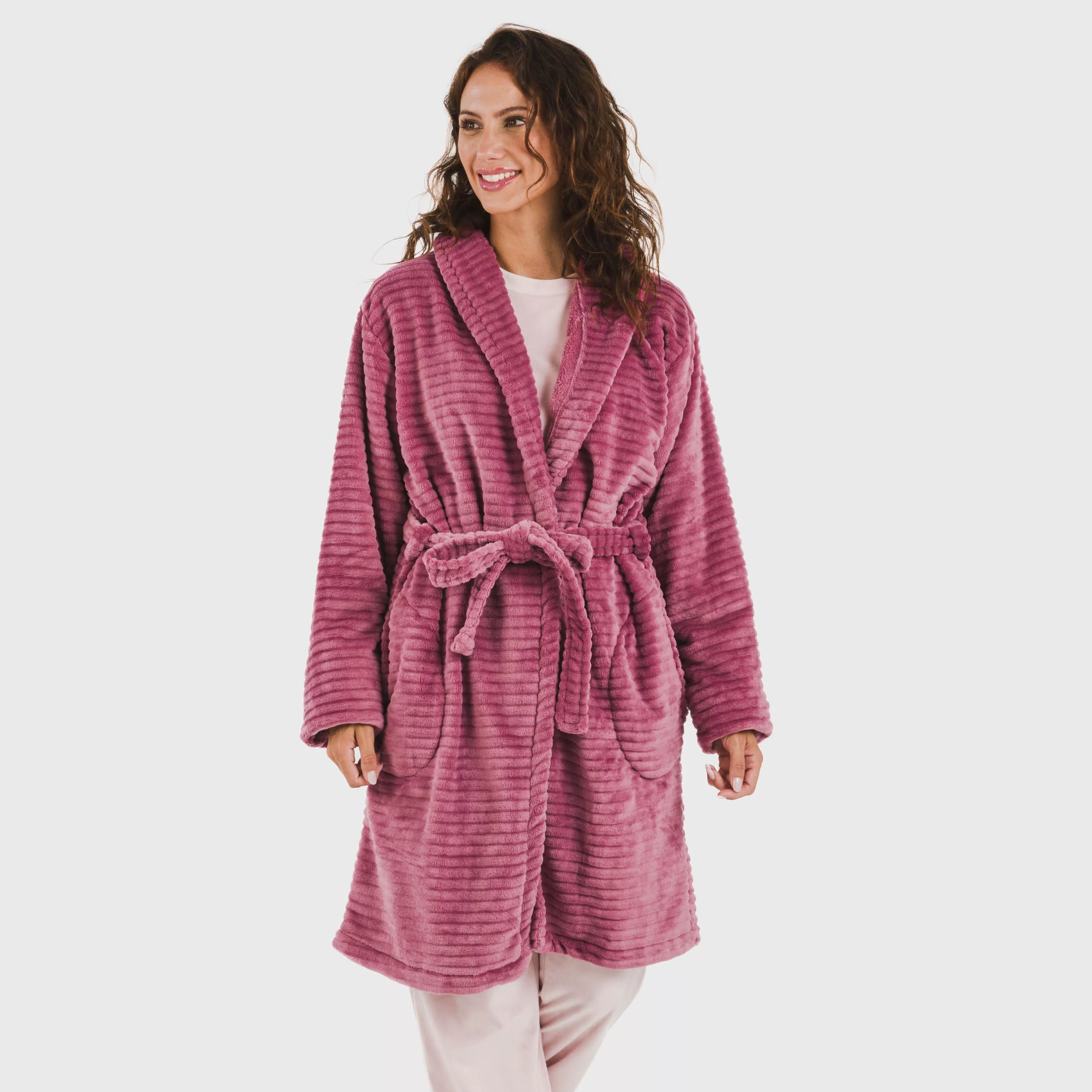 VESTAGLIA DA DONNA IN VELLUTO A RIGHE SEMPLICI