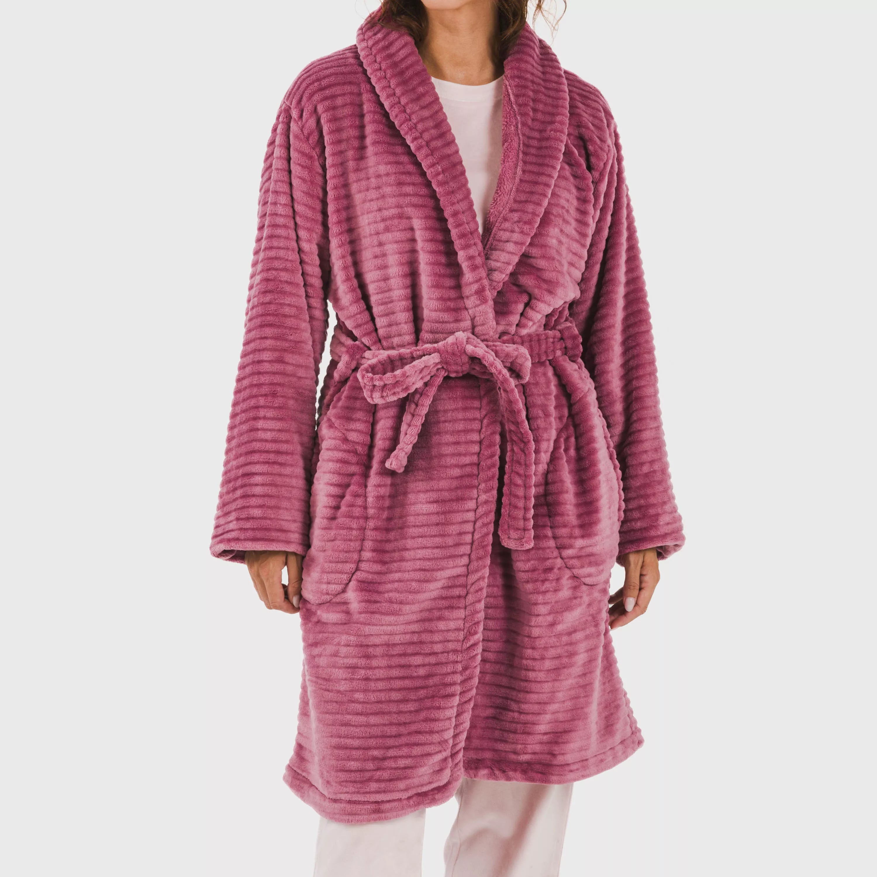 VESTAGLIA DA DONNA IN VELLUTO A RIGHE SEMPLICI