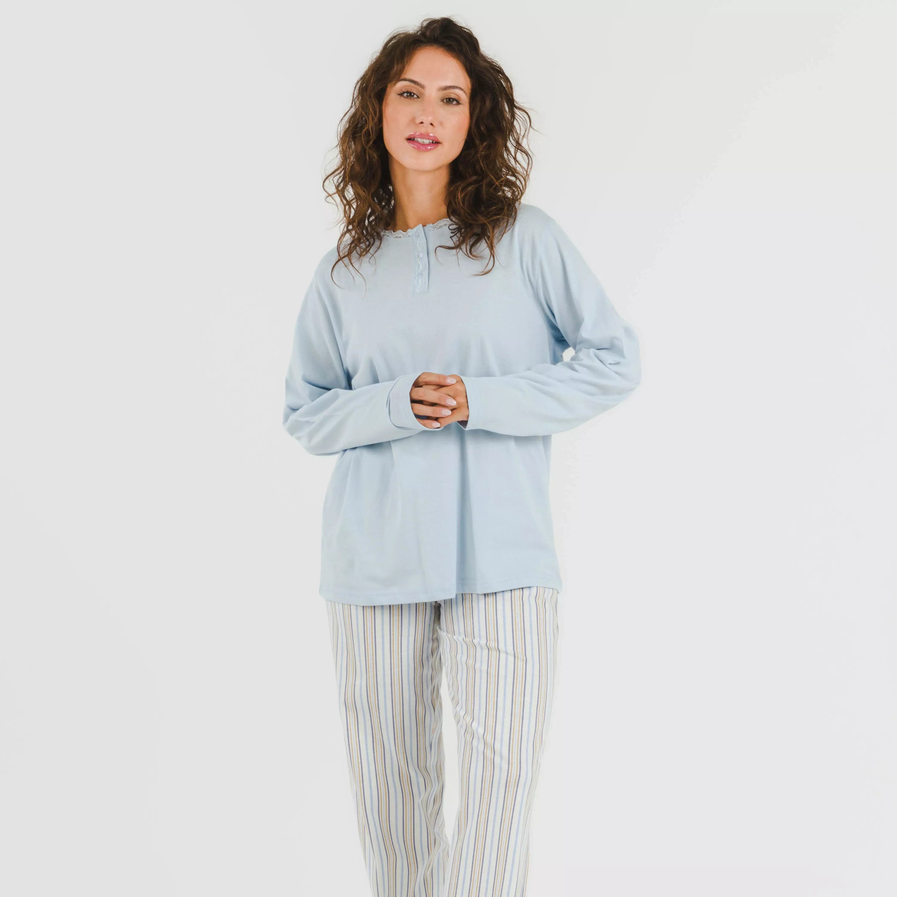 PIGIAMA LUNGO A RIGHE DA DONNA BILL