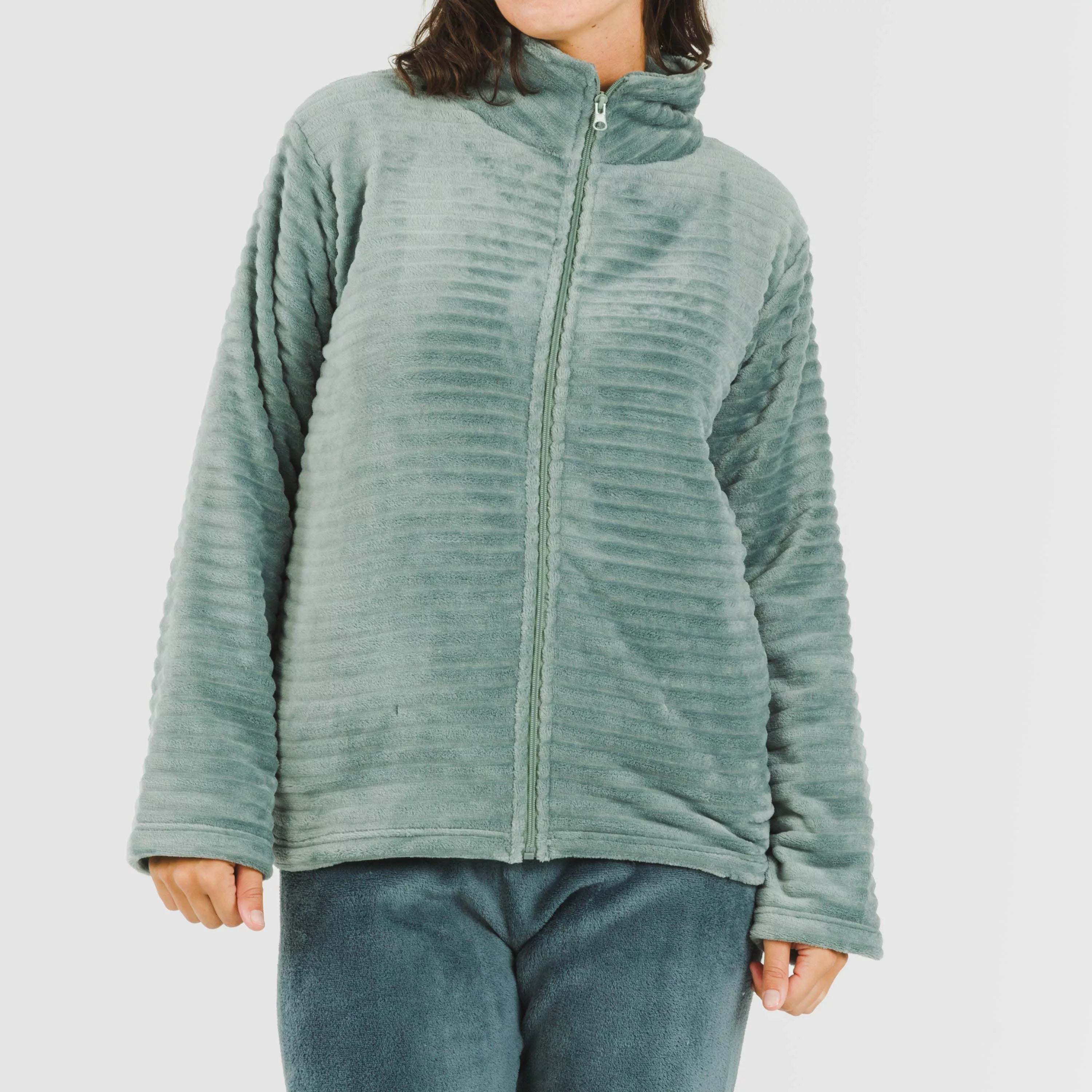 FELPA IN VELLUTO A RIGHE SEMPLICI DA DONNA