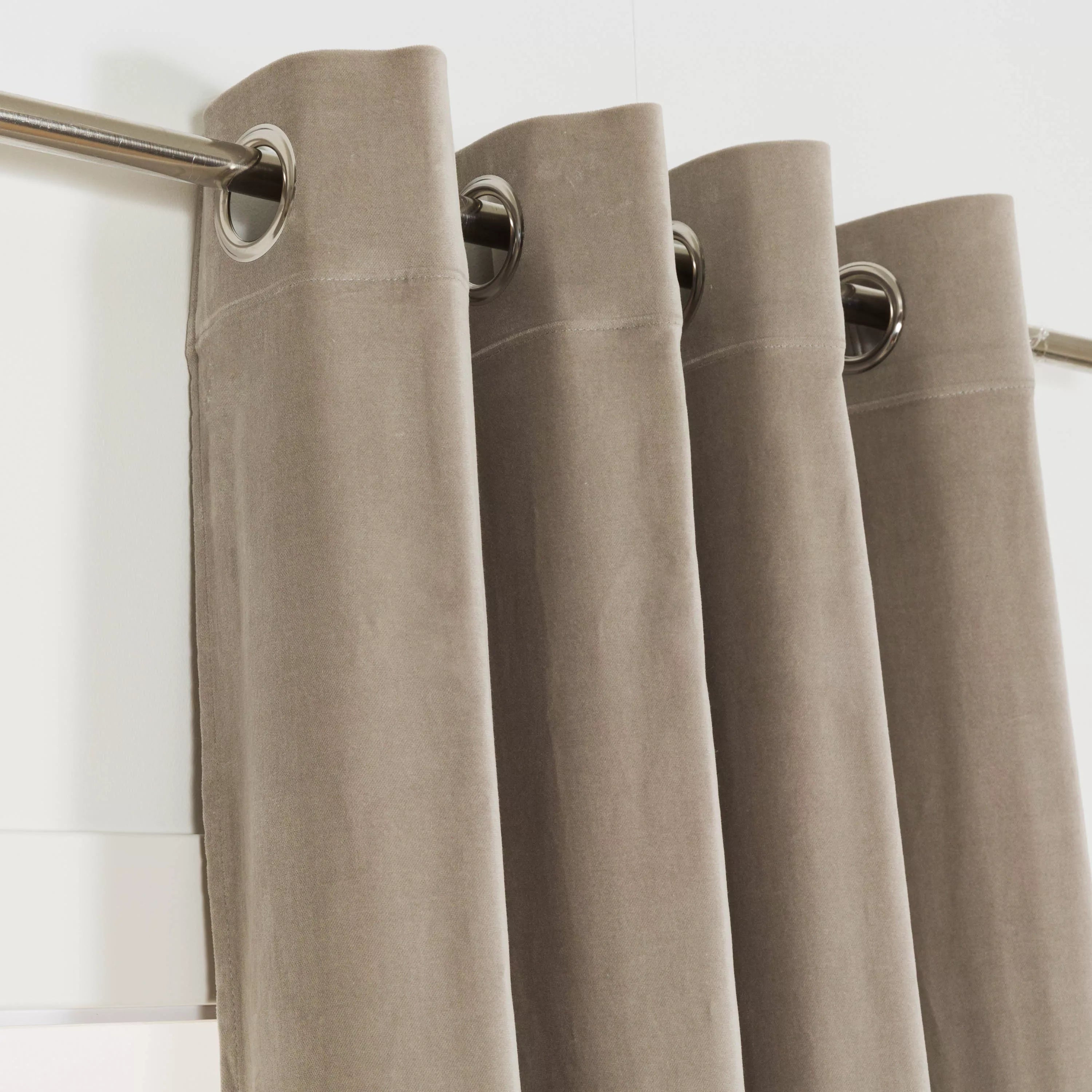 TENDA CON OCCHIELLI IN VELLUTO DI COTONE 140X260CM