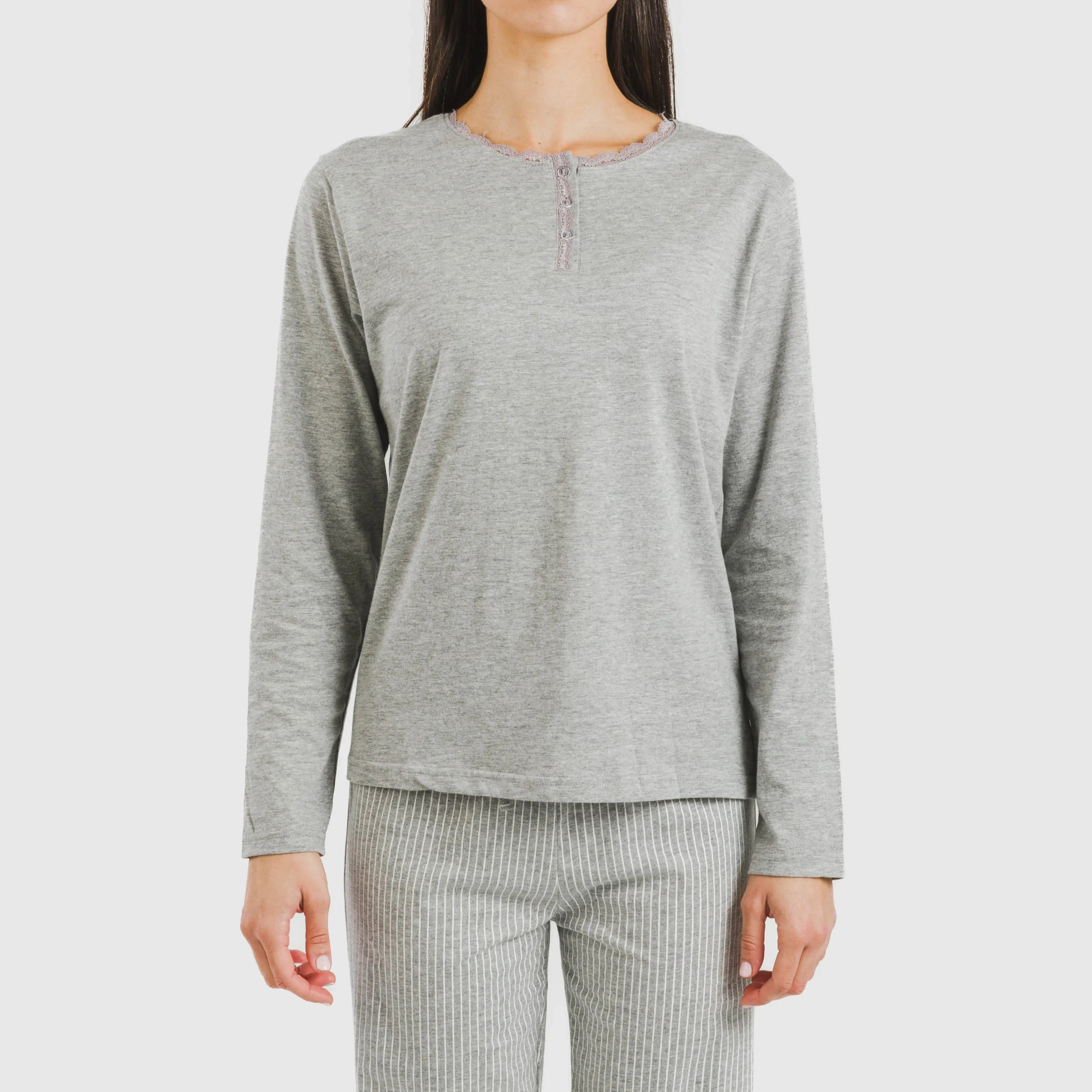 Pigiama lungo a righe da donna Chuck