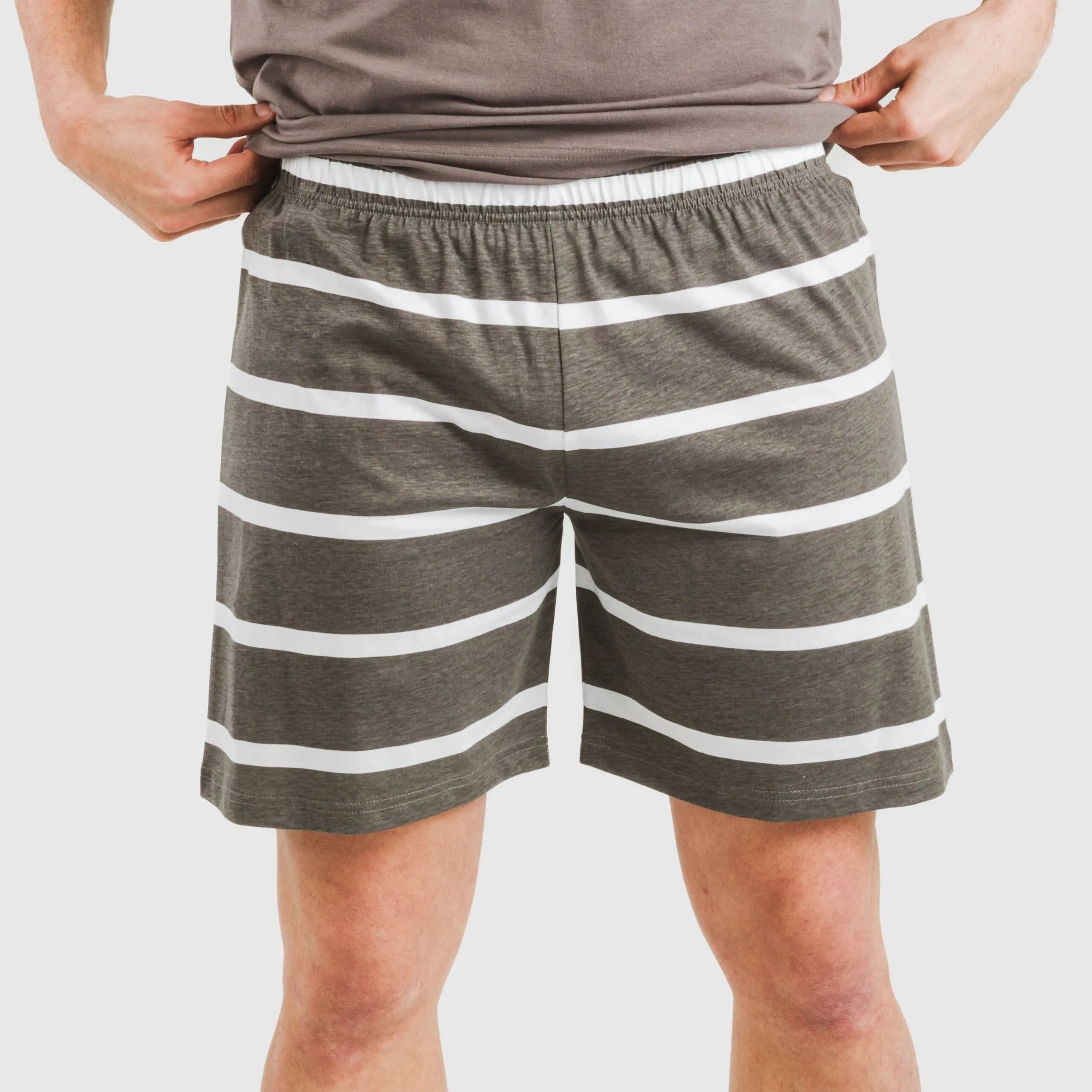 Pigiama corto a righe da uomo, nuovo