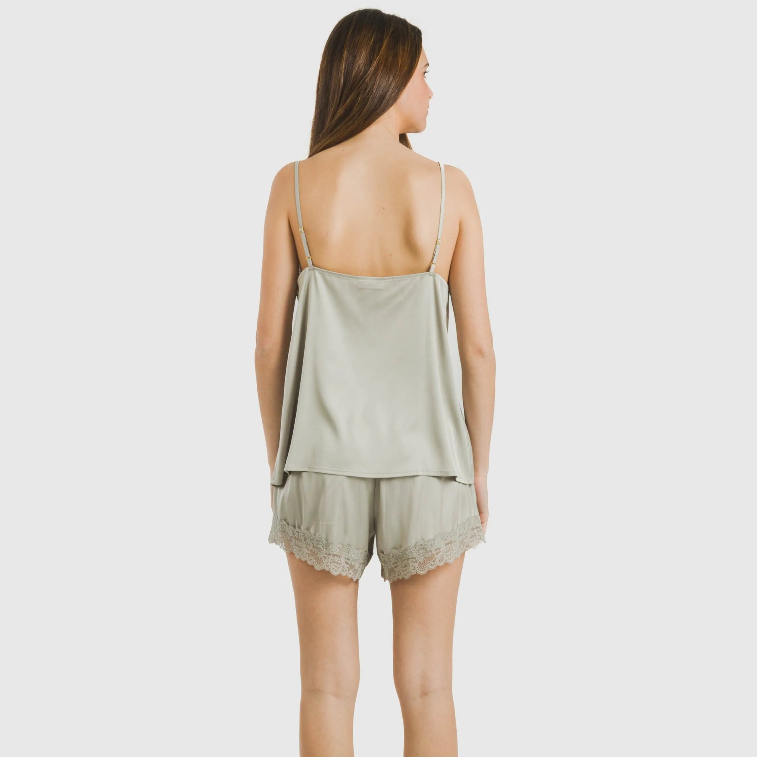 Pigiama da donna con spalline in raso Friday Solid