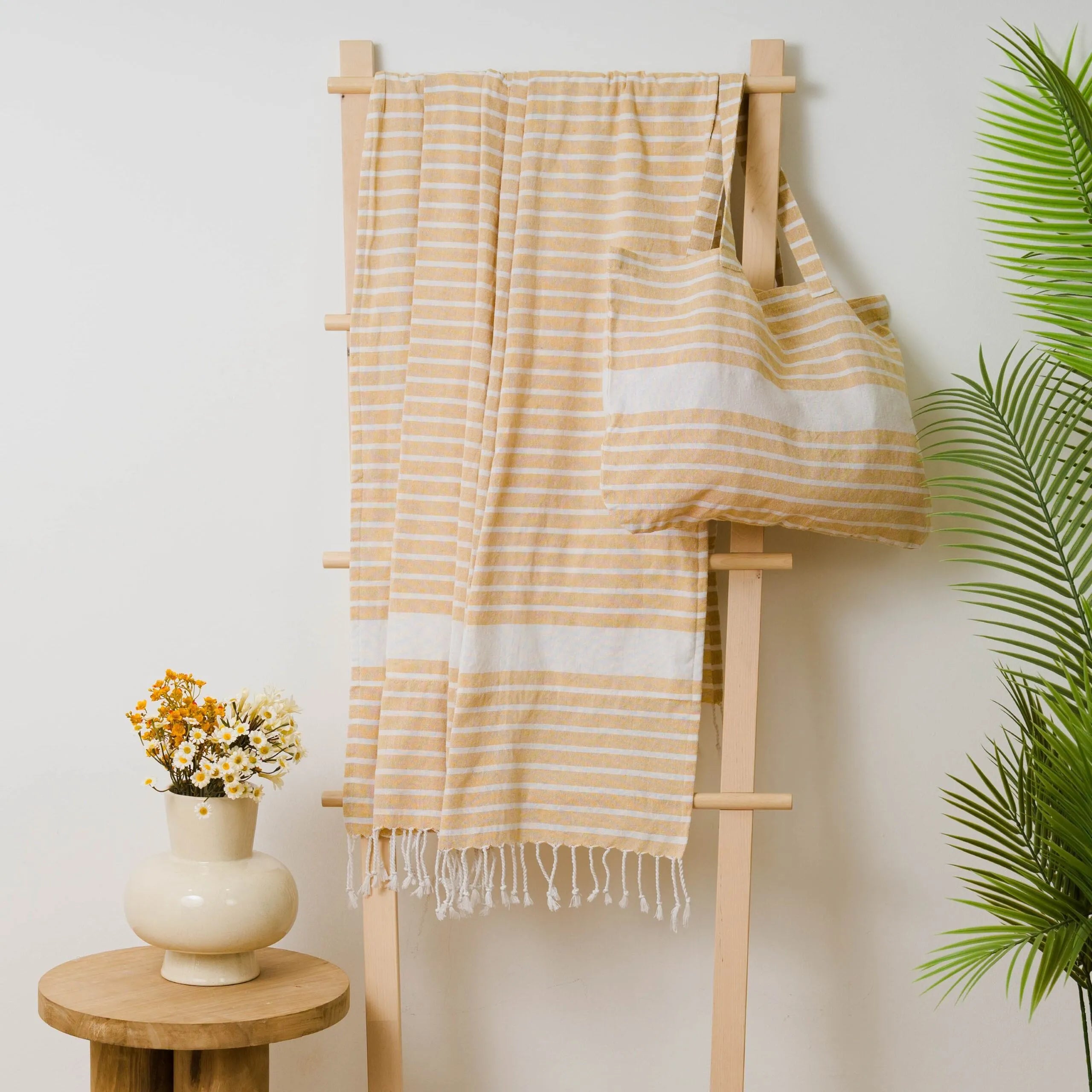 PACK PAREO ASCIUGAMANO + BORSA A RIGHE ALG