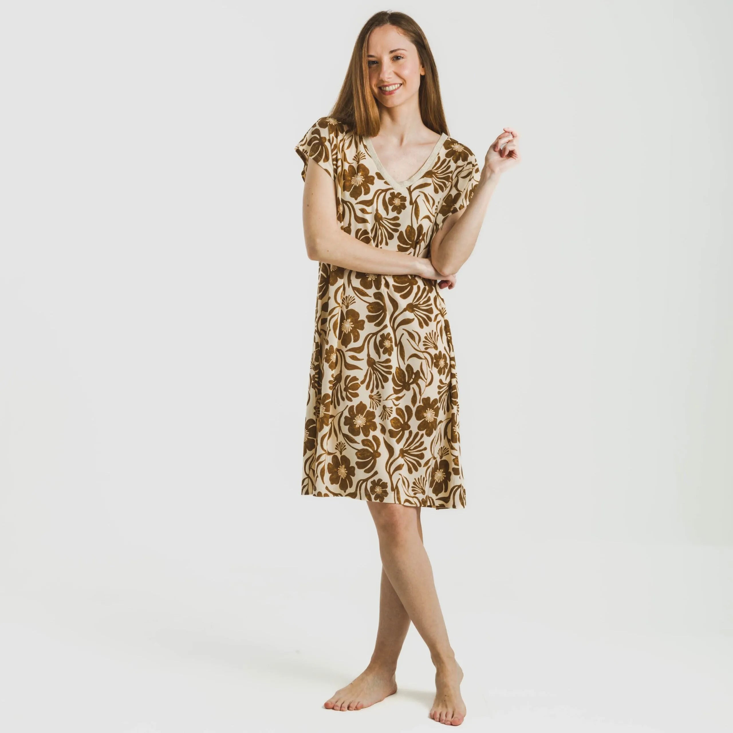 ABITO CORTO FLUO IN CREPE ALEXIS