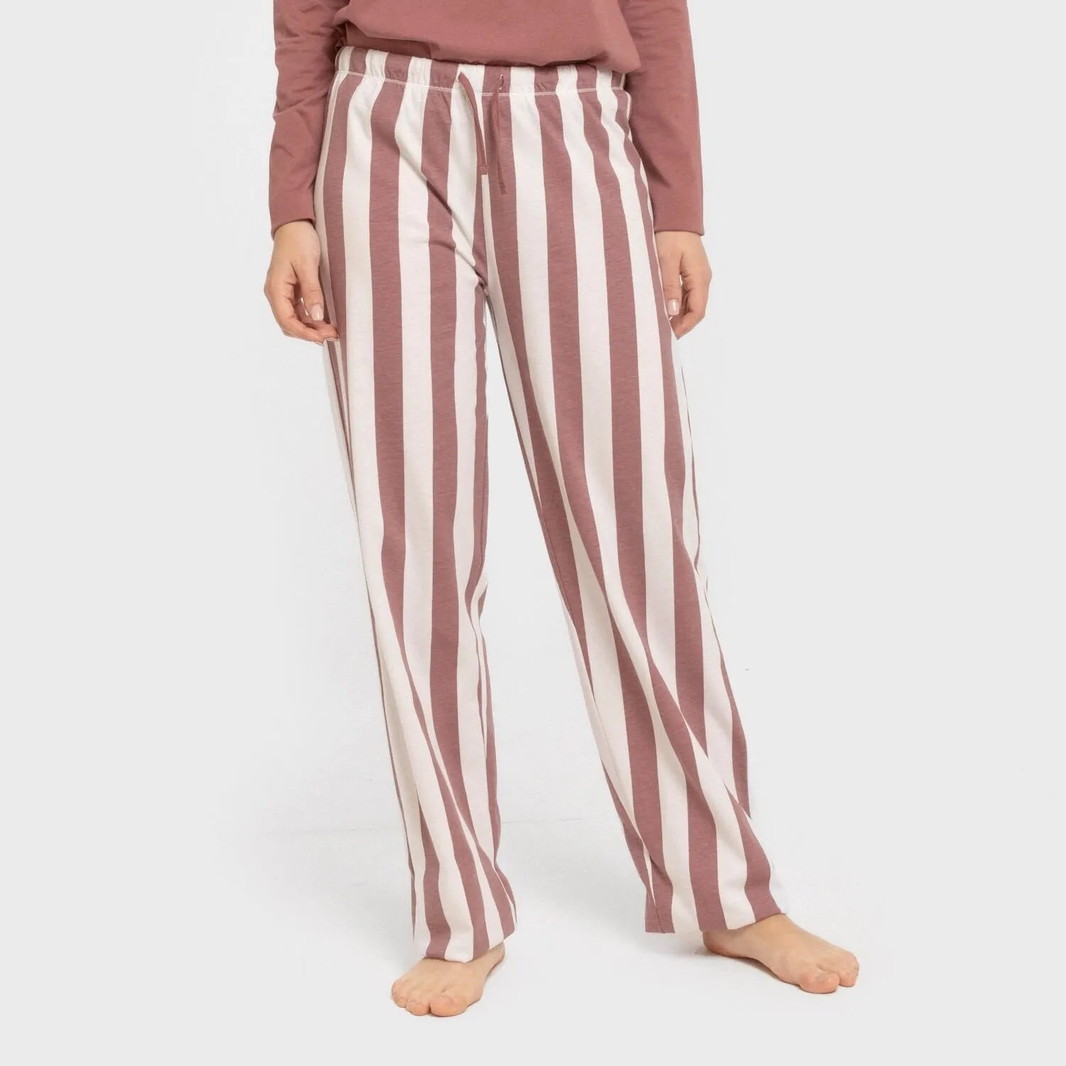 Pigiama lungo da donna con striscia di Elvis