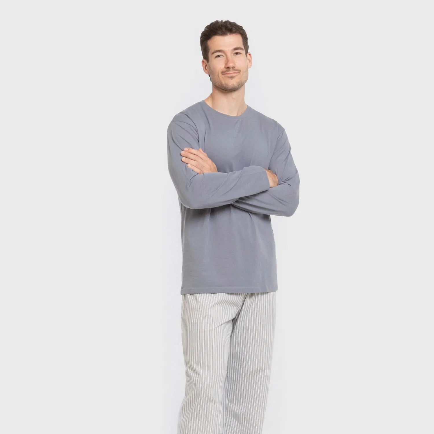 Pigiama lungo da uomo a righe Ben