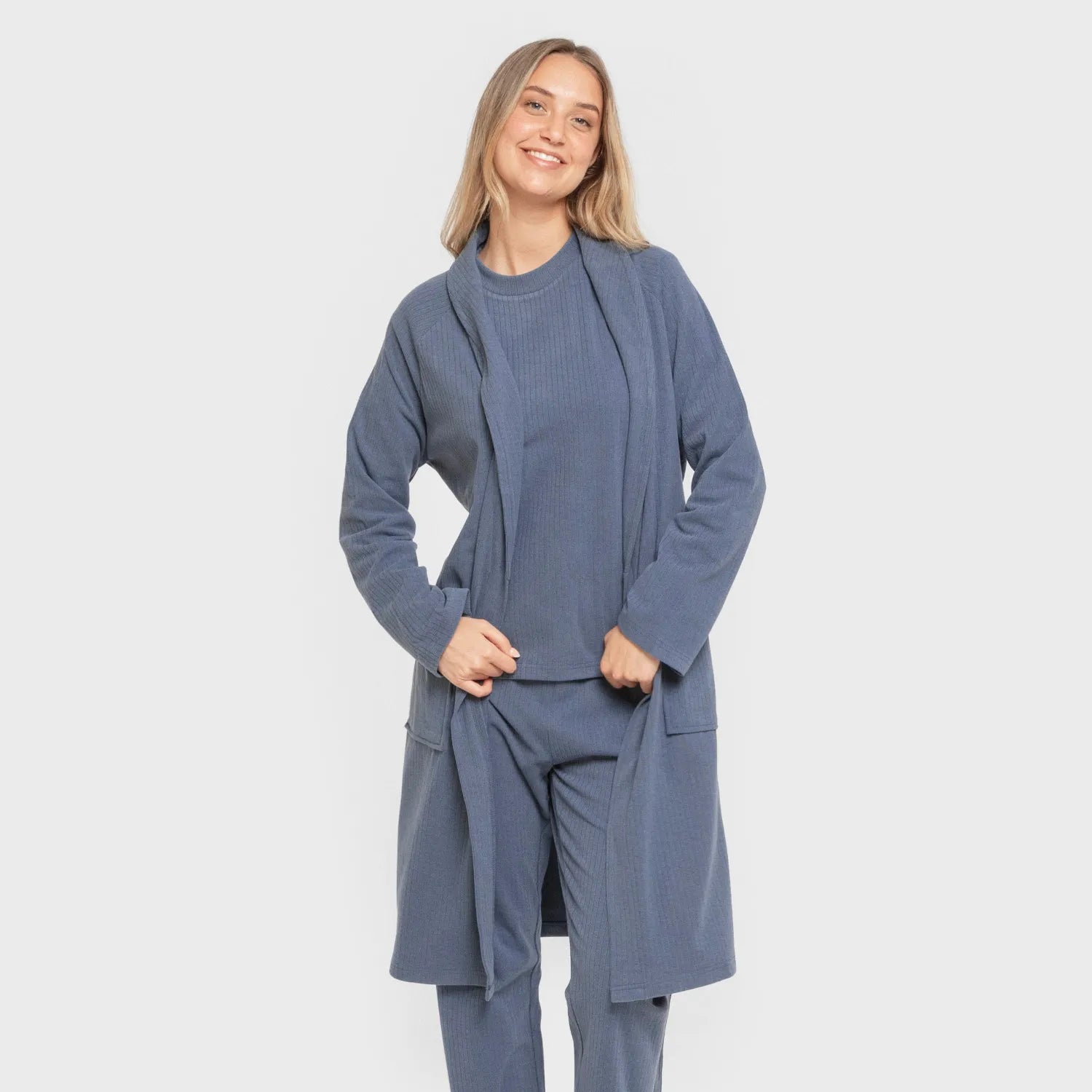 VESTAGLIA CANALE A RIGHE LARGHE IN TINTA UNITA