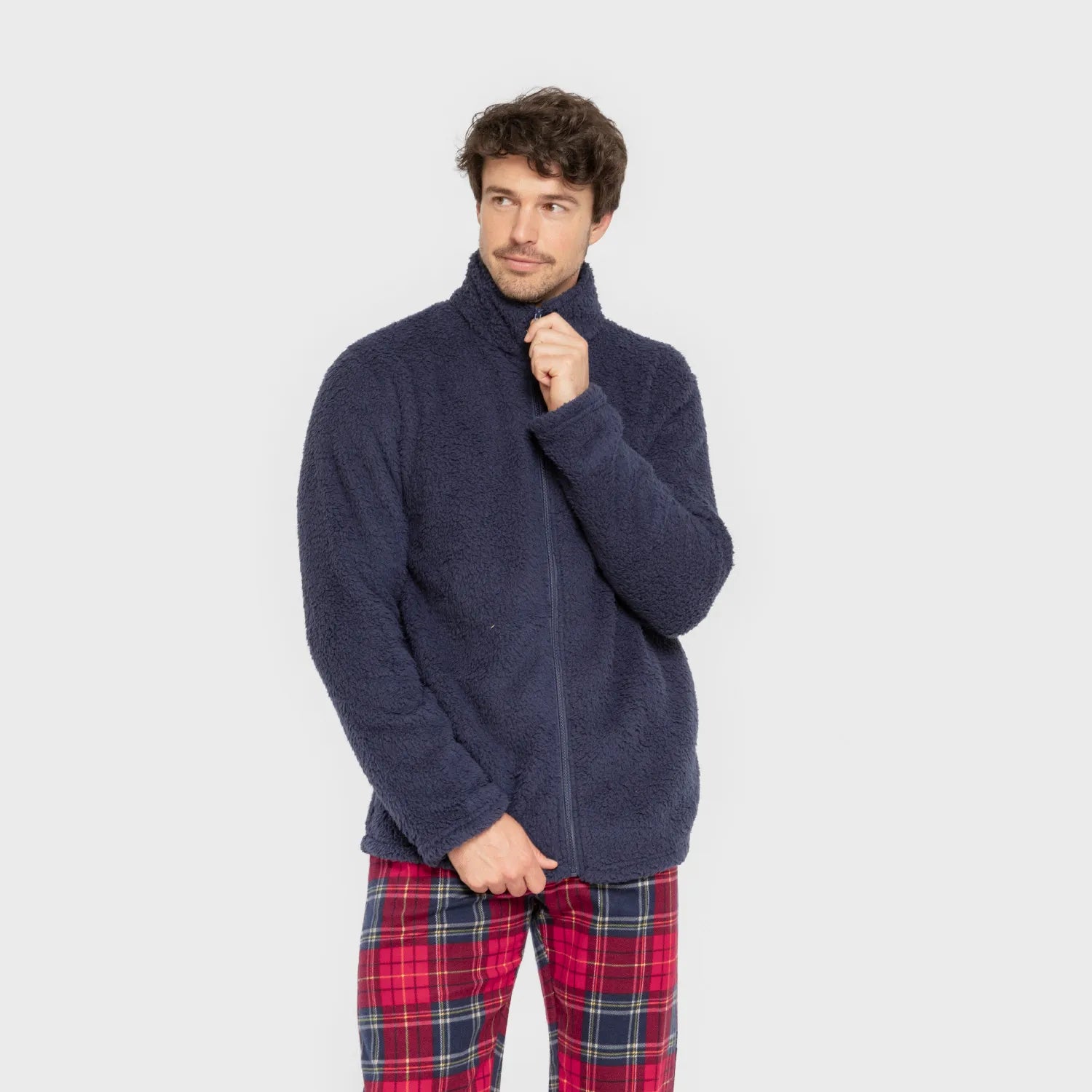 Felpa Sherpa tinta unita da uomo