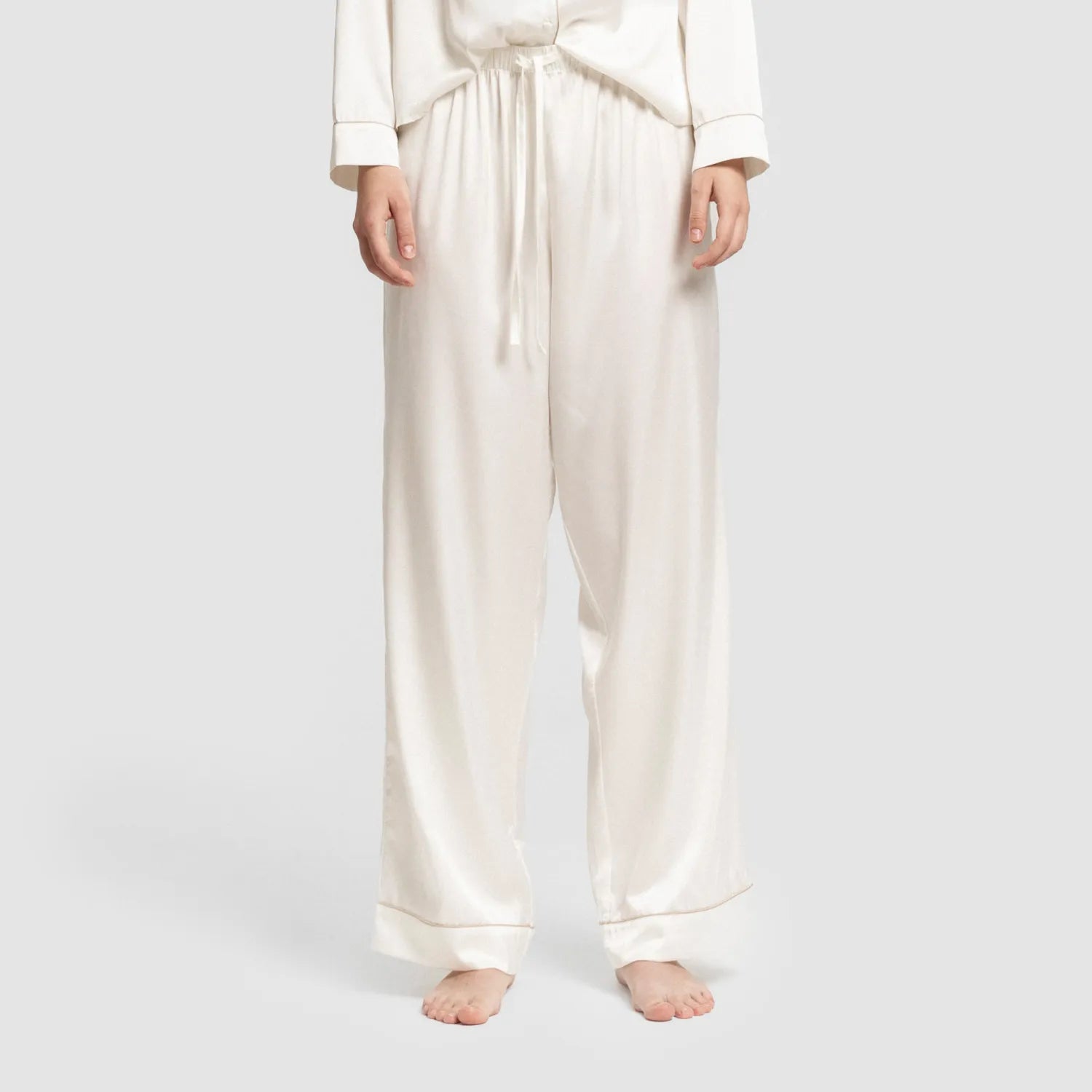 Pigiama lungo in raso da donna Friday Solid