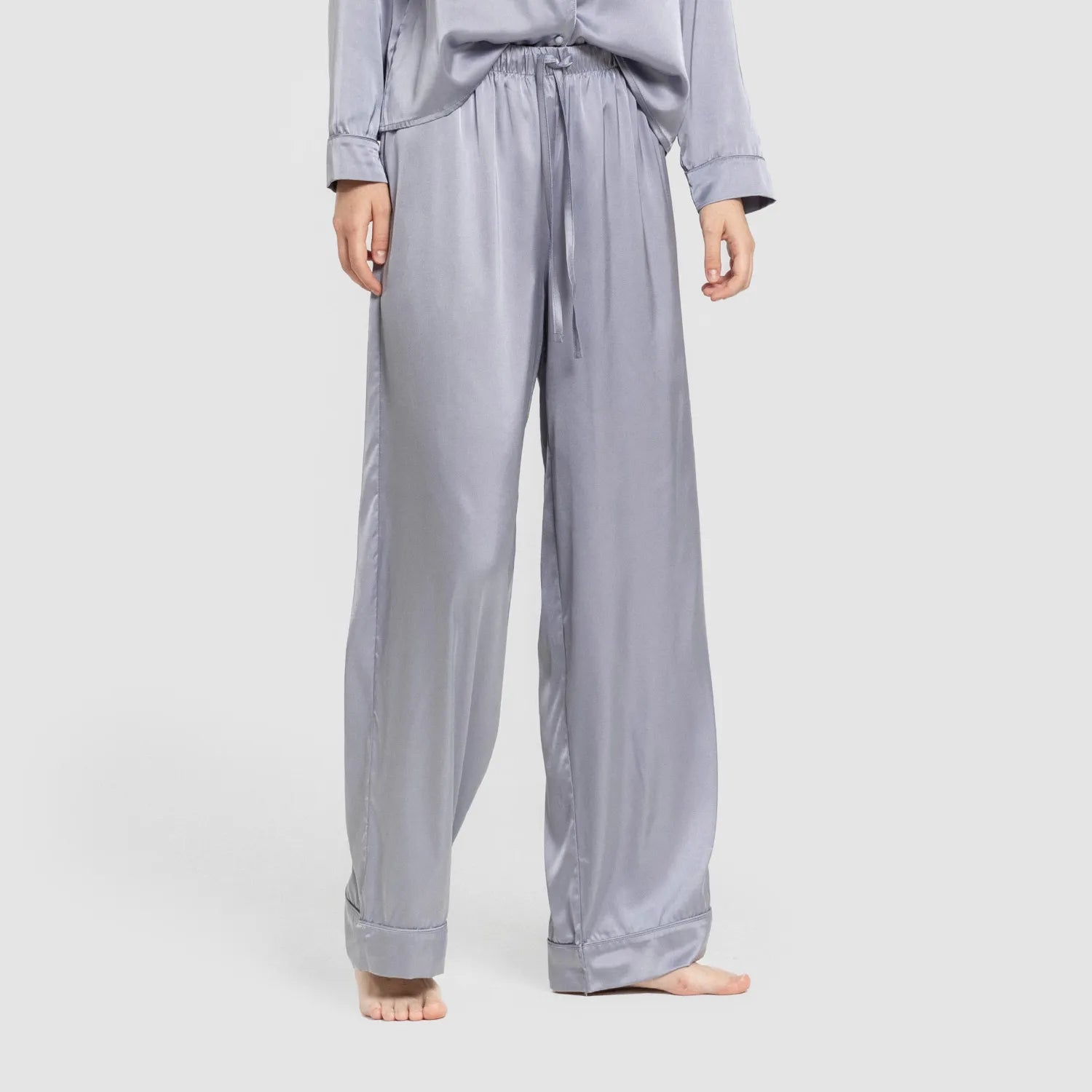 Pigiama lungo in raso da donna Friday Solid