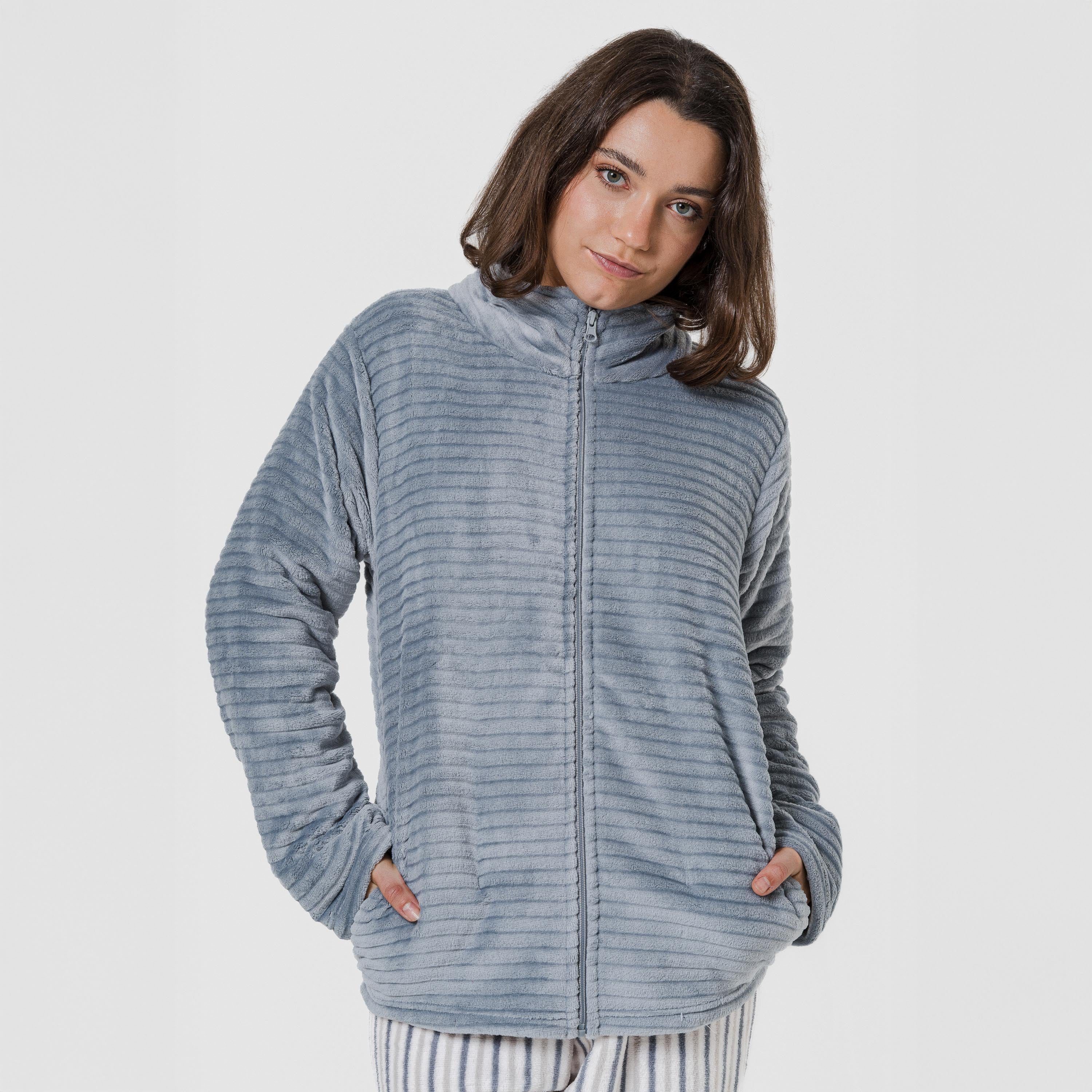 FELPA IN VELLUTO A RIGHE SEMPLICI DA DONNA