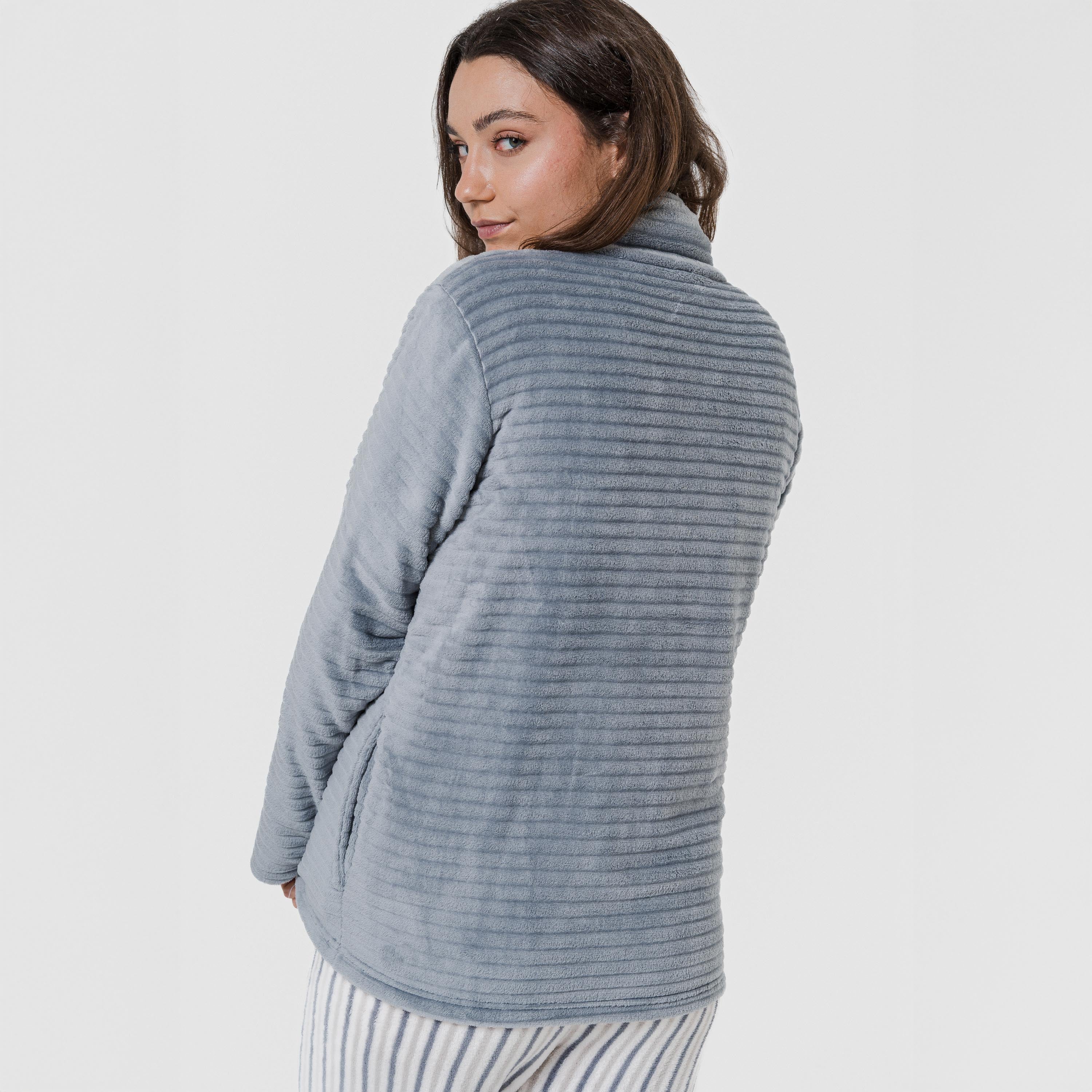 FELPA IN VELLUTO A RIGHE SEMPLICI DA DONNA