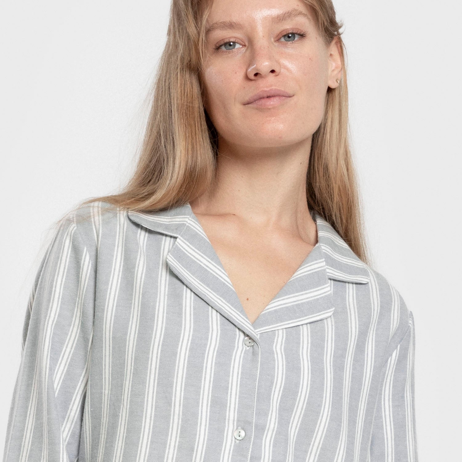 Pijama franela manga larga camisero mujer Raya Marsella verde azulado