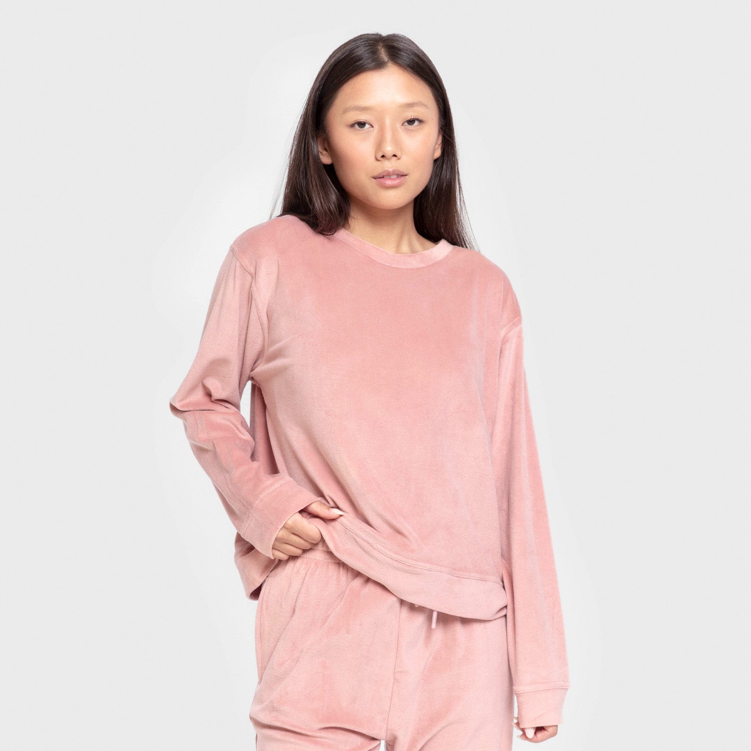 Pijama terciopelo super soft liso Rosette