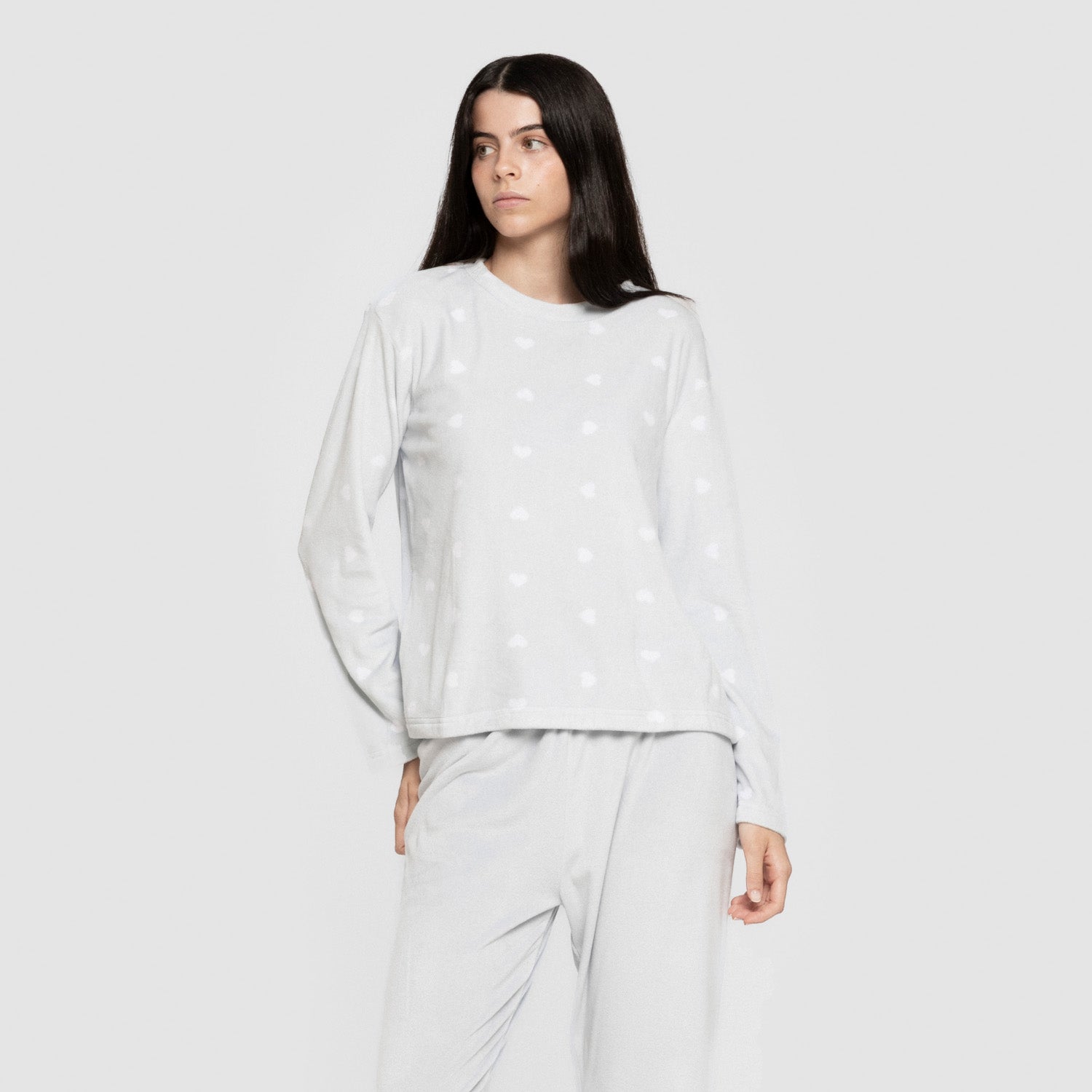 Pijama terciopelo super soft mujer Praga celeste