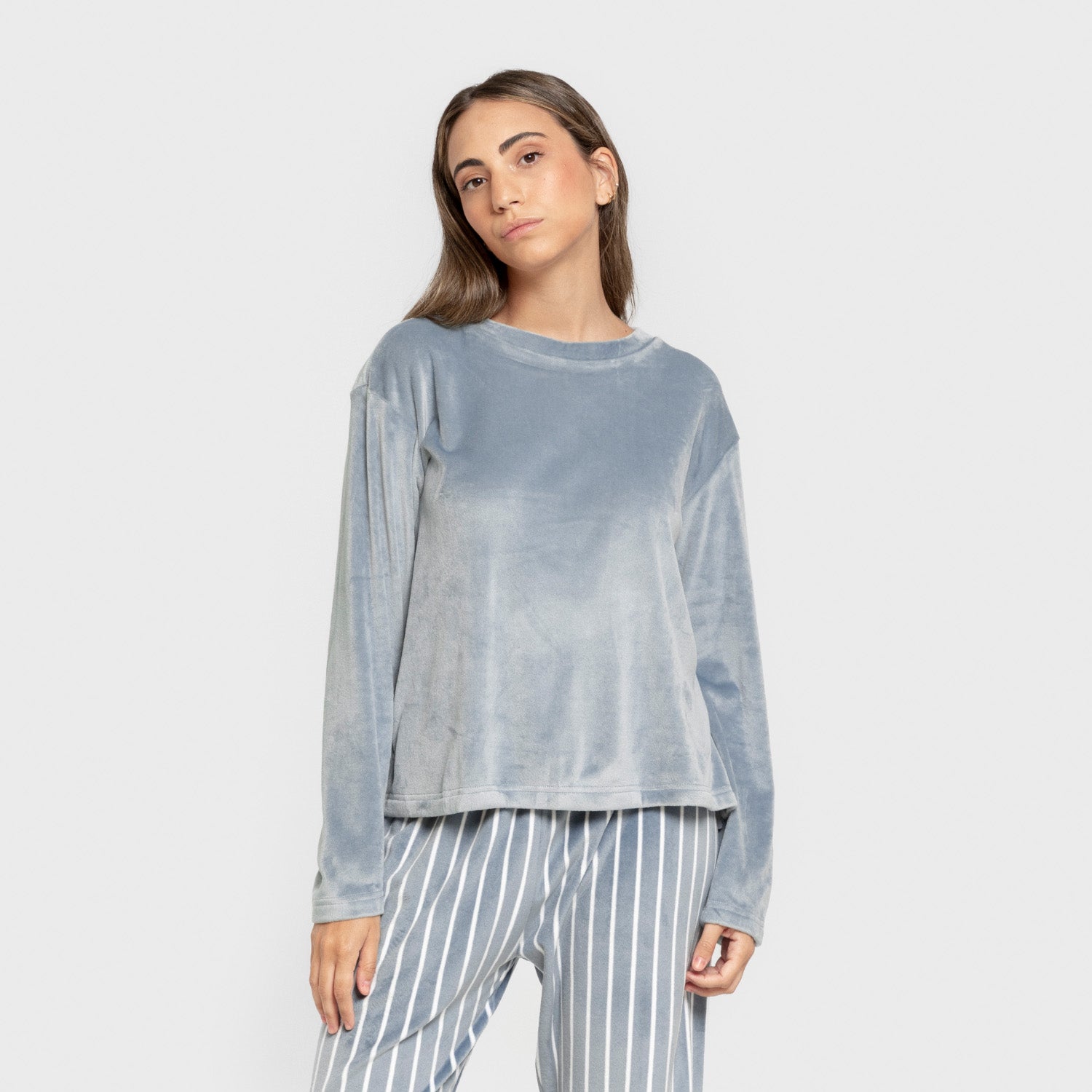 Pijama terciopelo super soft mujer Raya Astria indigo