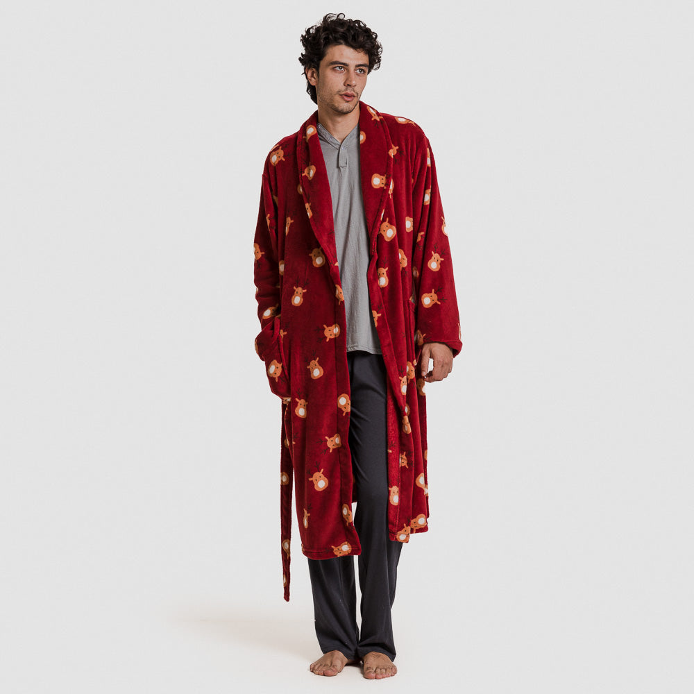 Accappatoio in coral da uomo Tatin bordeaux