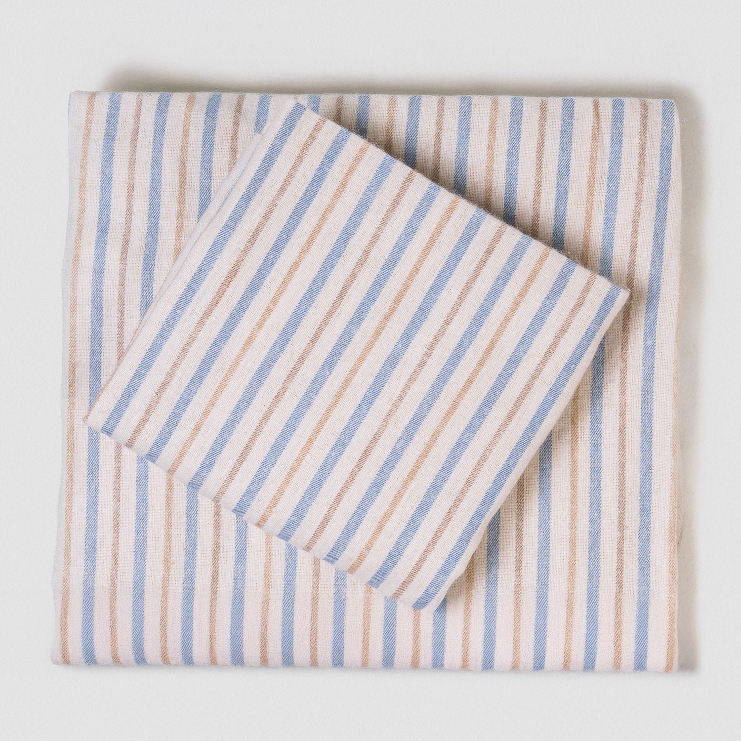 Juego de sábanas franela Raya Benet arena - indigo cuna