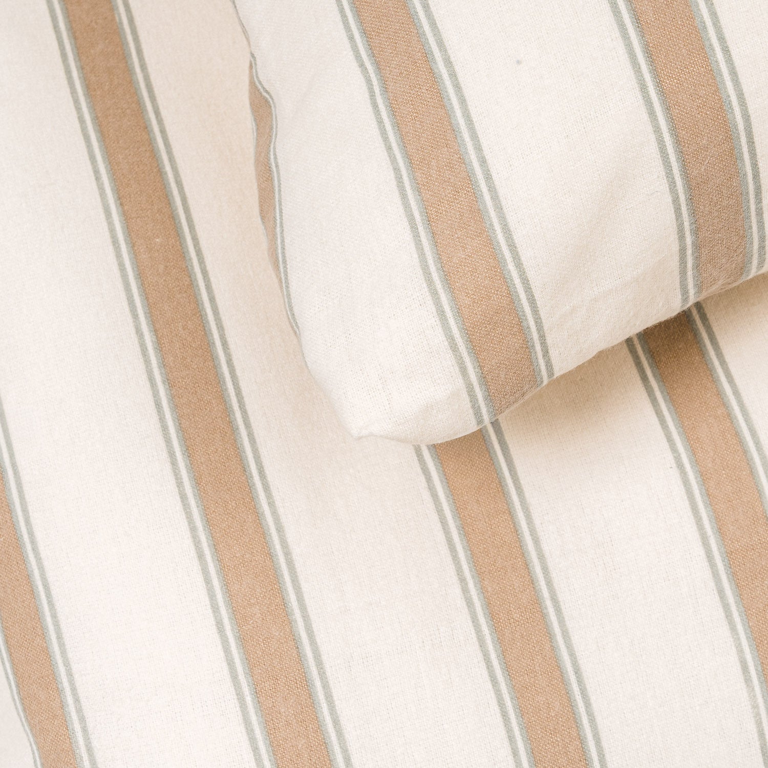 Capa de edredão franela Raya Sitges verde-seco - taupe