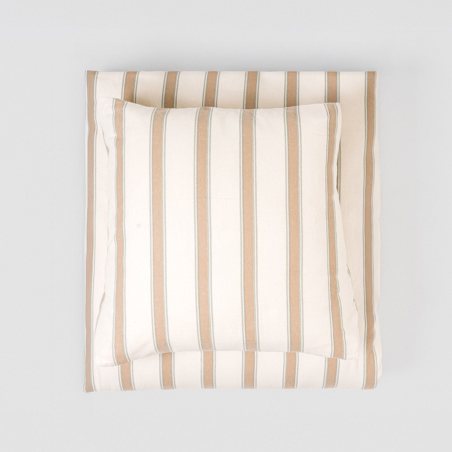 Capa de edredão franela Raya Sitges verde-seco - taupe