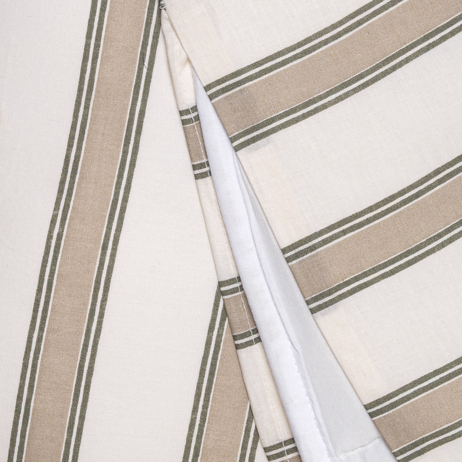 Capa de edredão de algodão Raya Sitges verde seco - taupe