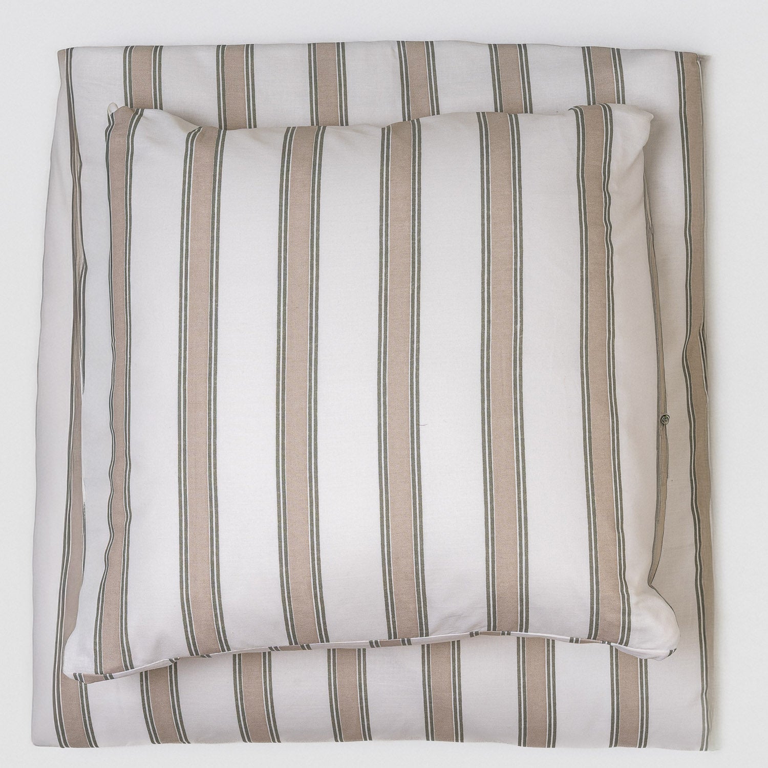 Capa de edredão de algodão Raya Sitges verde seco - taupe