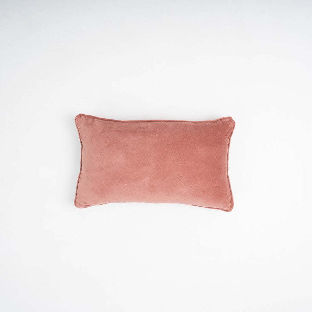 Cojín rectangular 30x50 terciopelo algodón rosette - funda + relleno