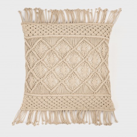 Cuscino quadrato cotone macramé Valiartis 45x45 - federa + imbottitura